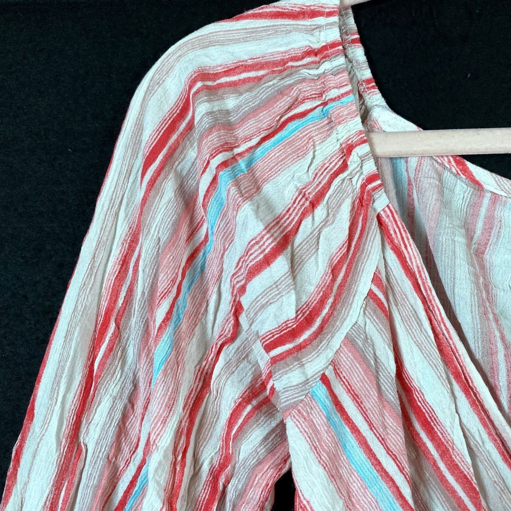 Anthropologie Sadie & Sage Anthropologie Womens Blouse Multi Striped Deep V Long Sleeve M Shirt Girls? Size M / US 6-8 / IT 42-44 - 3 Thumbnail