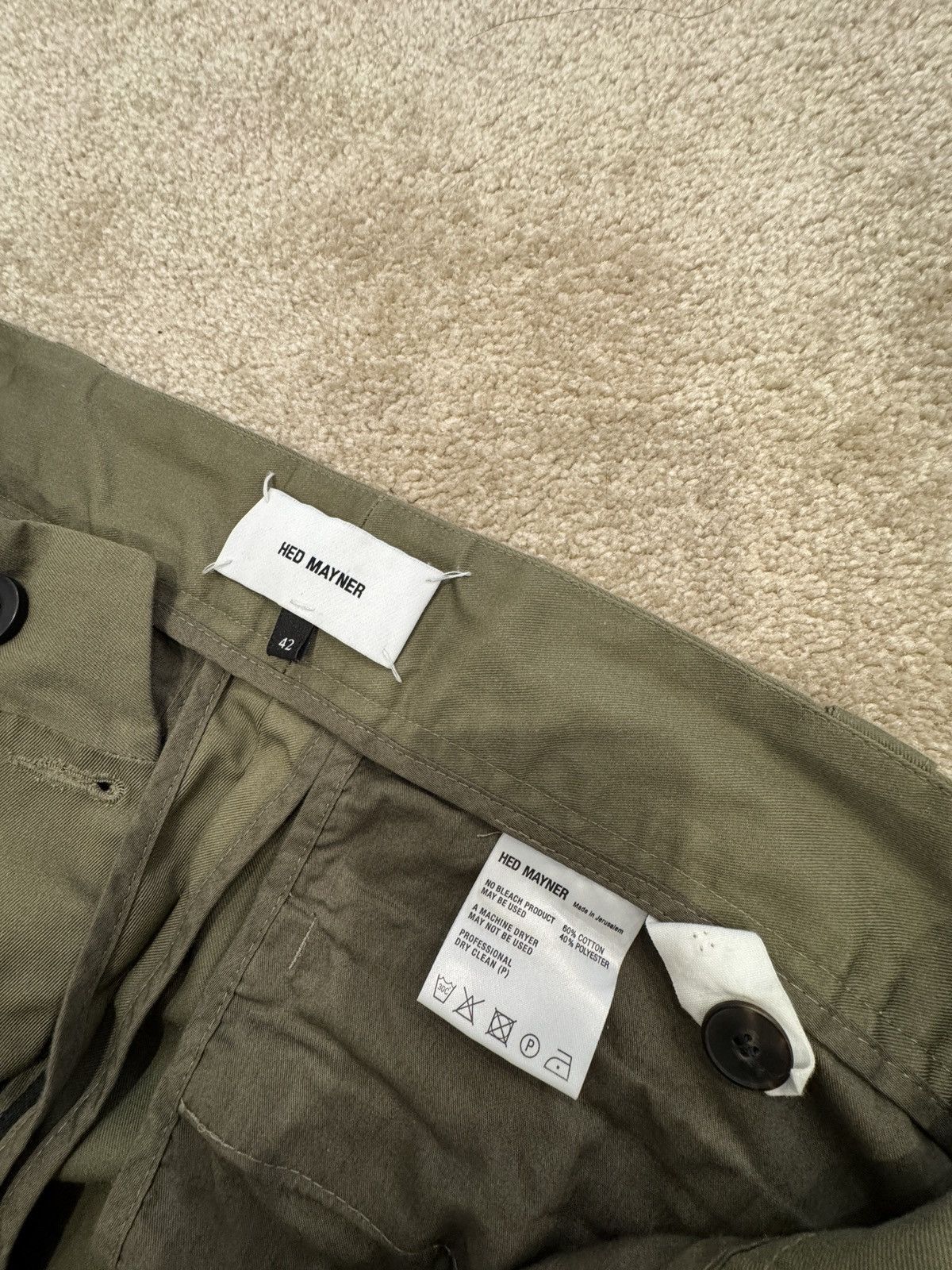 Hed Mayner Hed Mayner Pleated Trousers Olive Wide Leg Size 42 Size US 30 / EU 46 - 3 Thumbnail