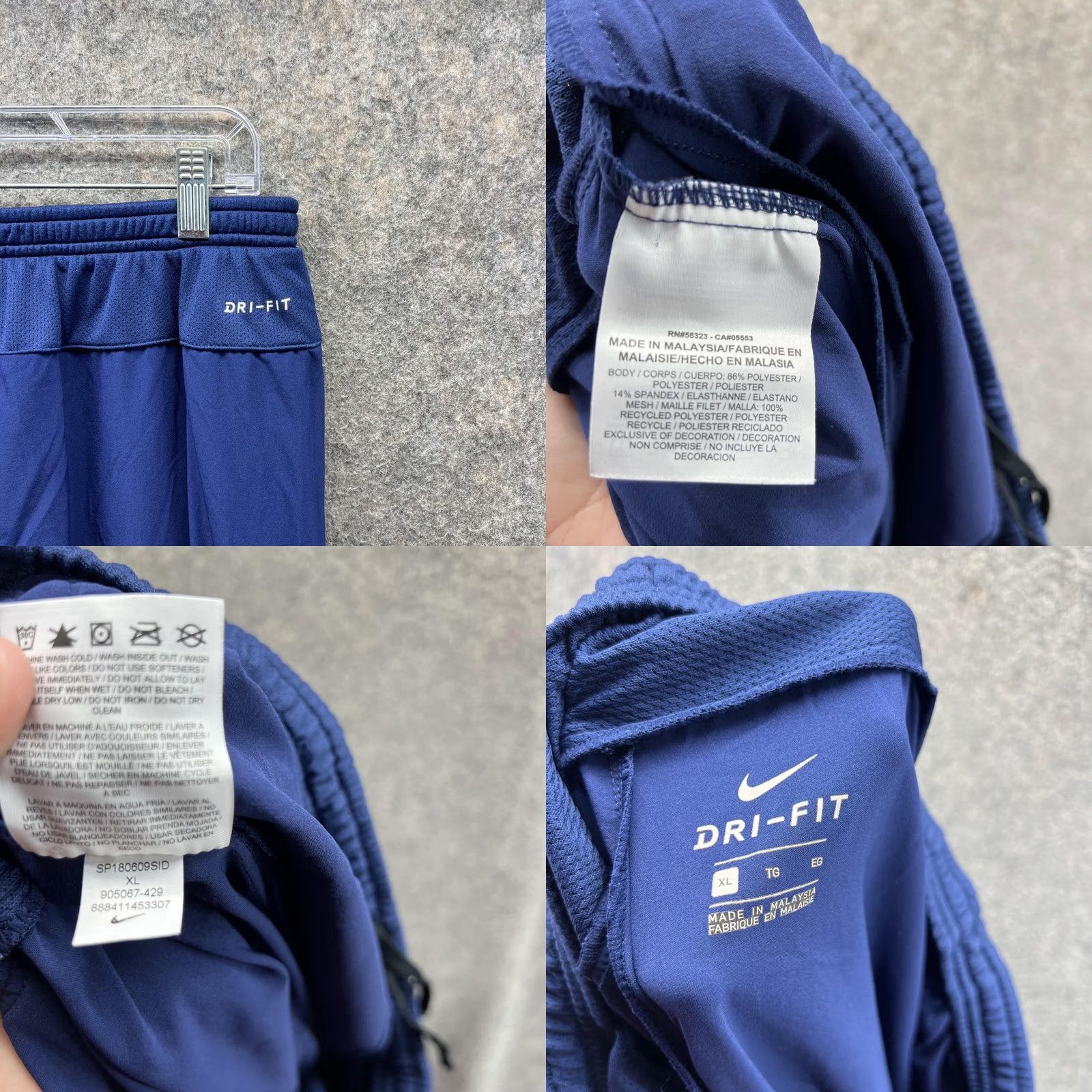 Nike Nike Sweatpants Men Extra Large Blue Navy Athletic Training Dri fit Sportswear - Size US 36 / EU 52 - 9 Thumbnail