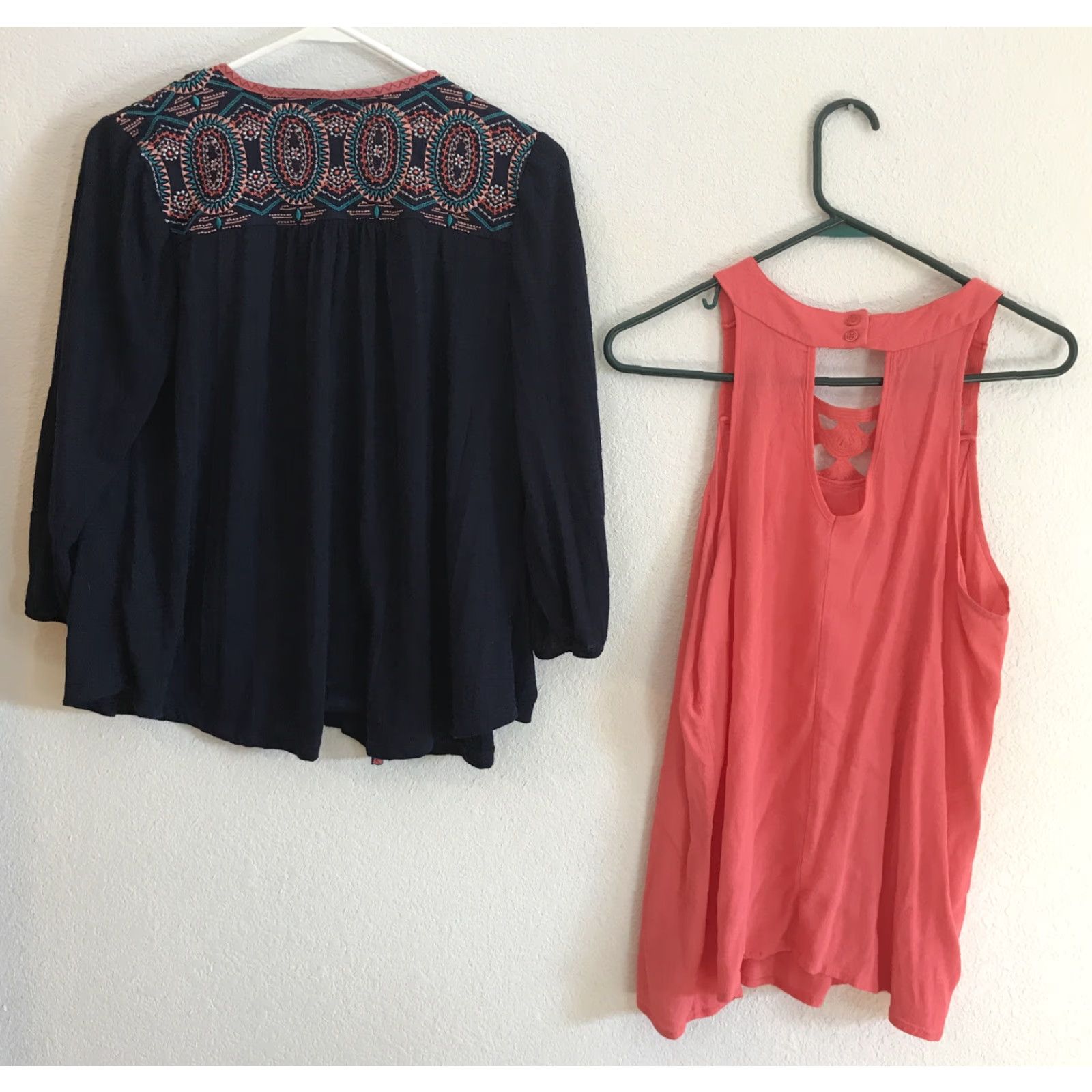 Vintage Maurices Tank Top/Jacket Set L Blue Embroidered Lightweight 3/4 Sleeve Womens Size L / US 10 / IT 46 - 4 Thumbnail