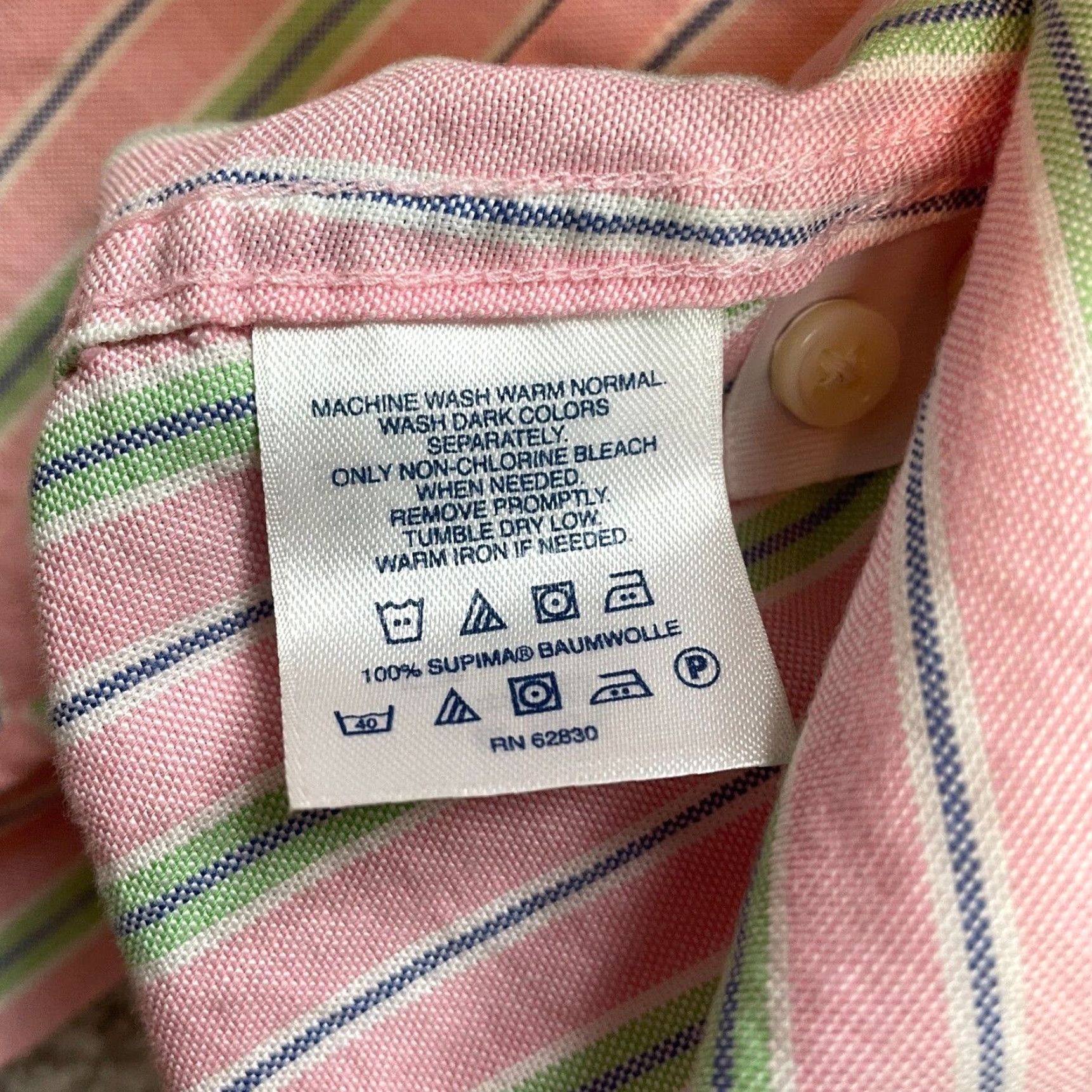 Lands' End Lands' End Shirt Adult 10 Pink Striped Collared Long Sleeve Button-Up Size L / US 10 / IT 46 - 4 Thumbnail