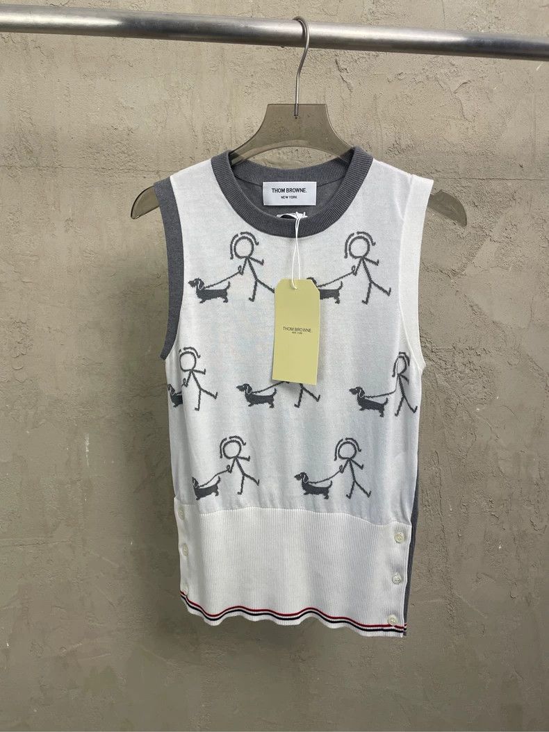 Thom Browne Thom browne White and gray stitching dog walking villain kn Size XS / US 0-2 / IT 36-38 - 1 Thumbnail