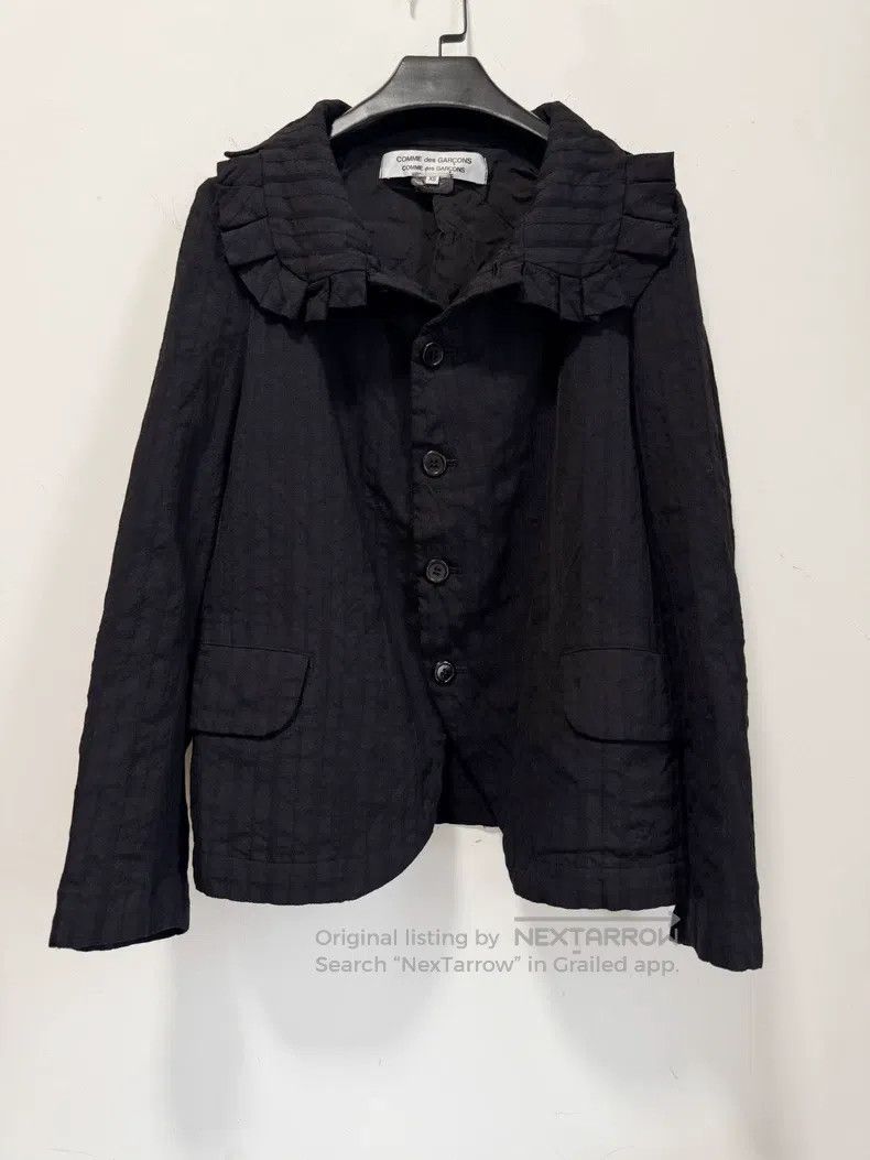 Comme des Garcons Comme Des Garcons Lace Collar Stripe Black Patterned Coat Size XS / US 0-2 / IT 36-38 - 2 Thumbnail