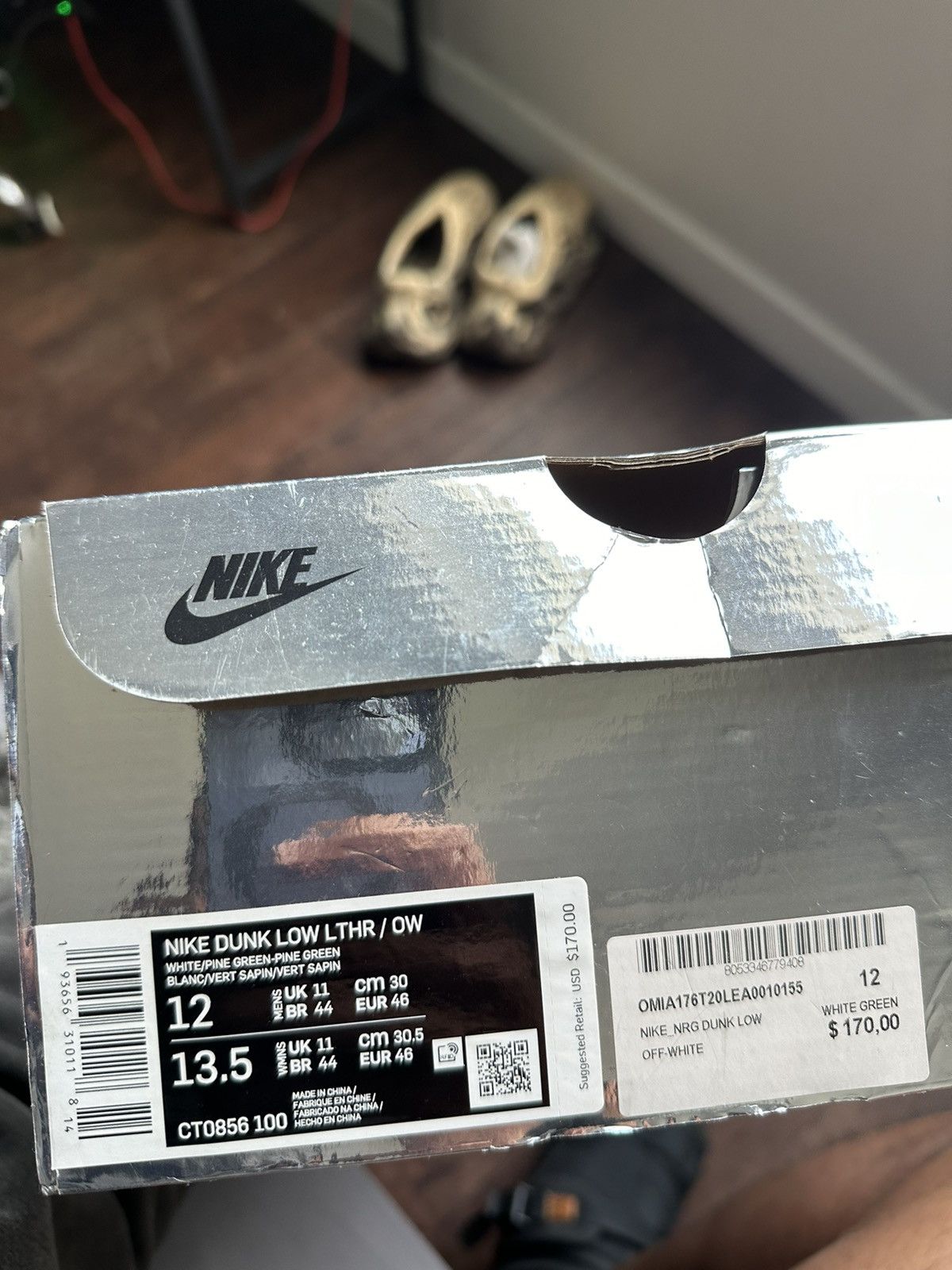 Nike × Off-White Off-White Dunks Pine Green Size US 12 / EU 45 - 12 Thumbnail