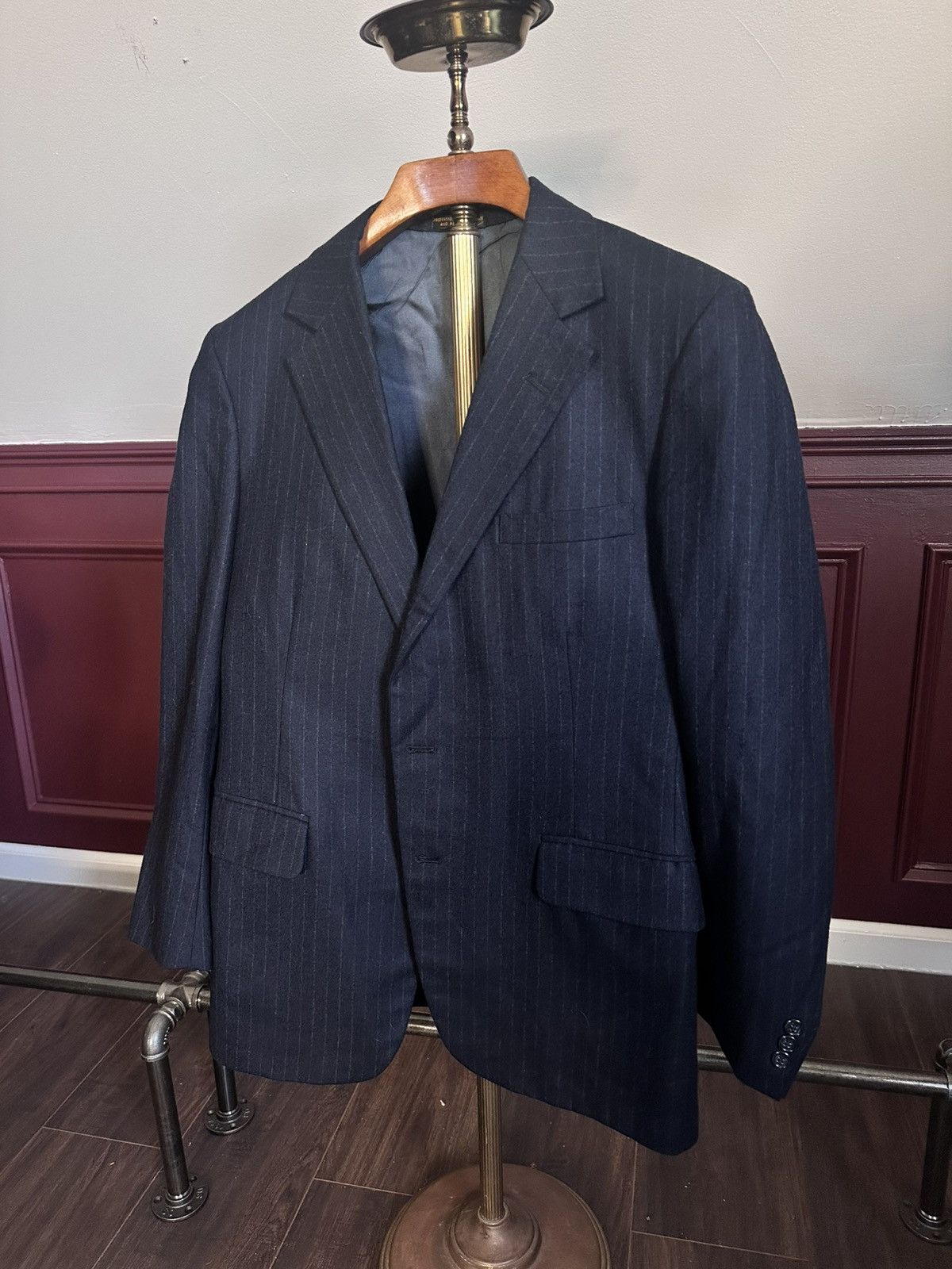 Haspel HASPEL vintage charcoal pinstriped MiUSA jacket Size 40R - 12 Thumbnail