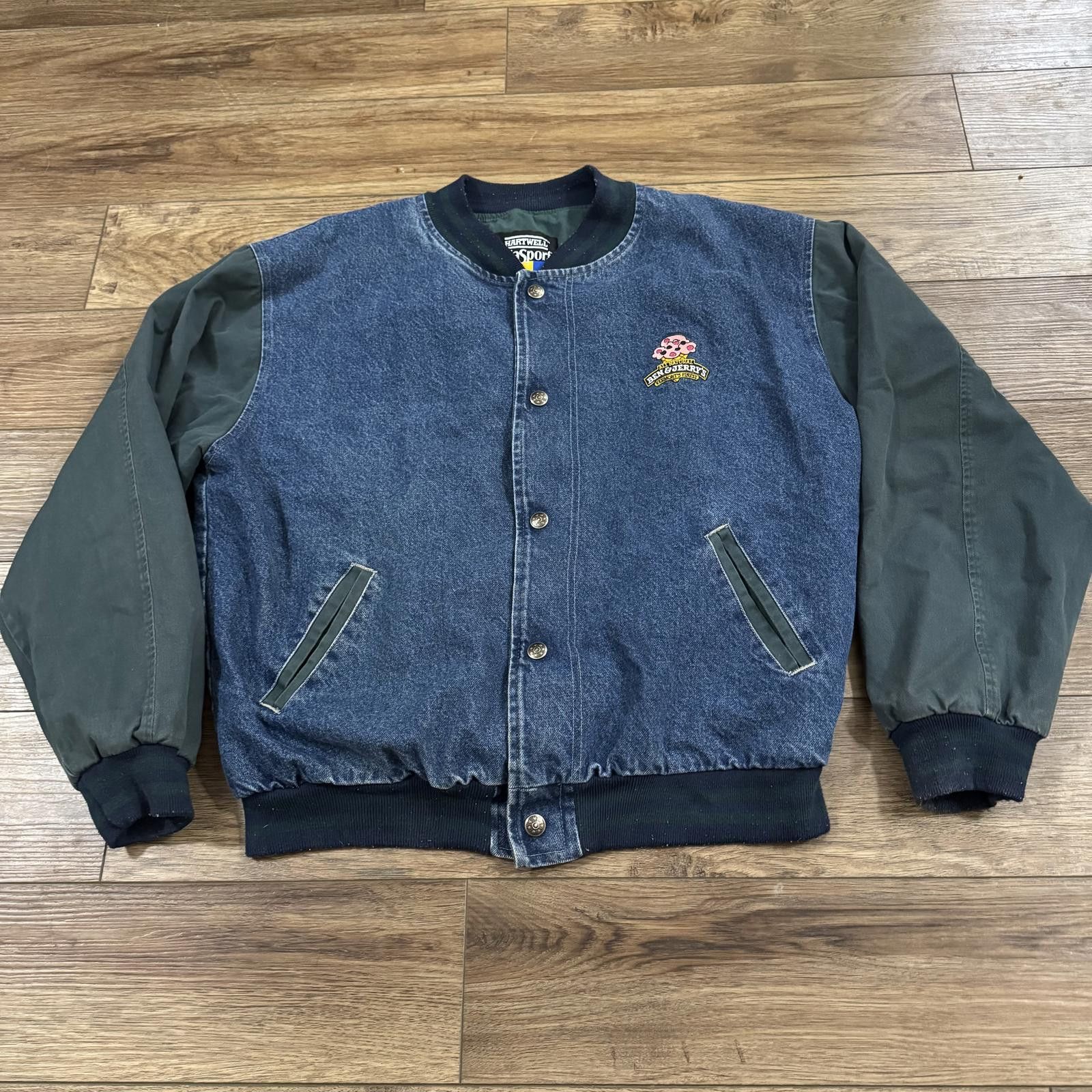 Other Vintage Ben & Jerry’s Denim Varsity Bomber Jacket 90s Size US XL / EU 56 / 4 - 1 Thumbnail