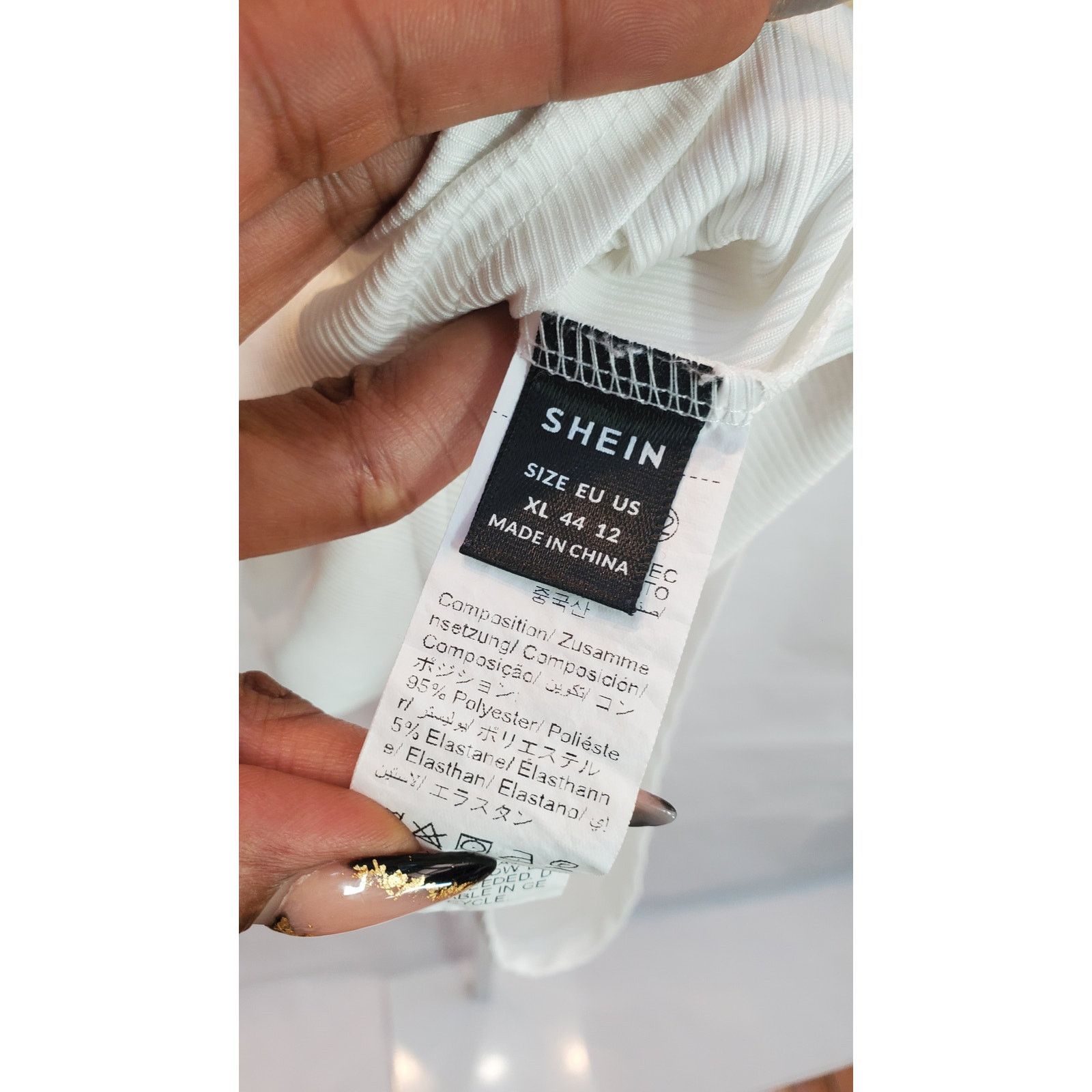 Shein Shein White Ribbed Long Sleeve Bodysuit XL Size XL / US 12-14 / IT 48-50 - 5 Thumbnail