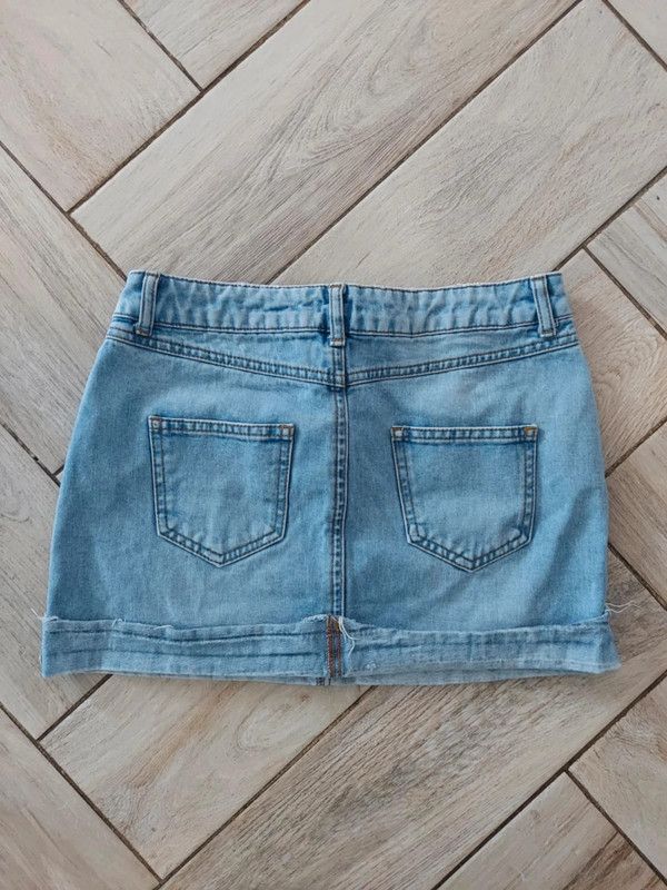 Vintage Vintage denim mini skirt Size 27" / US 4 / IT 40 - 2 Thumbnail
