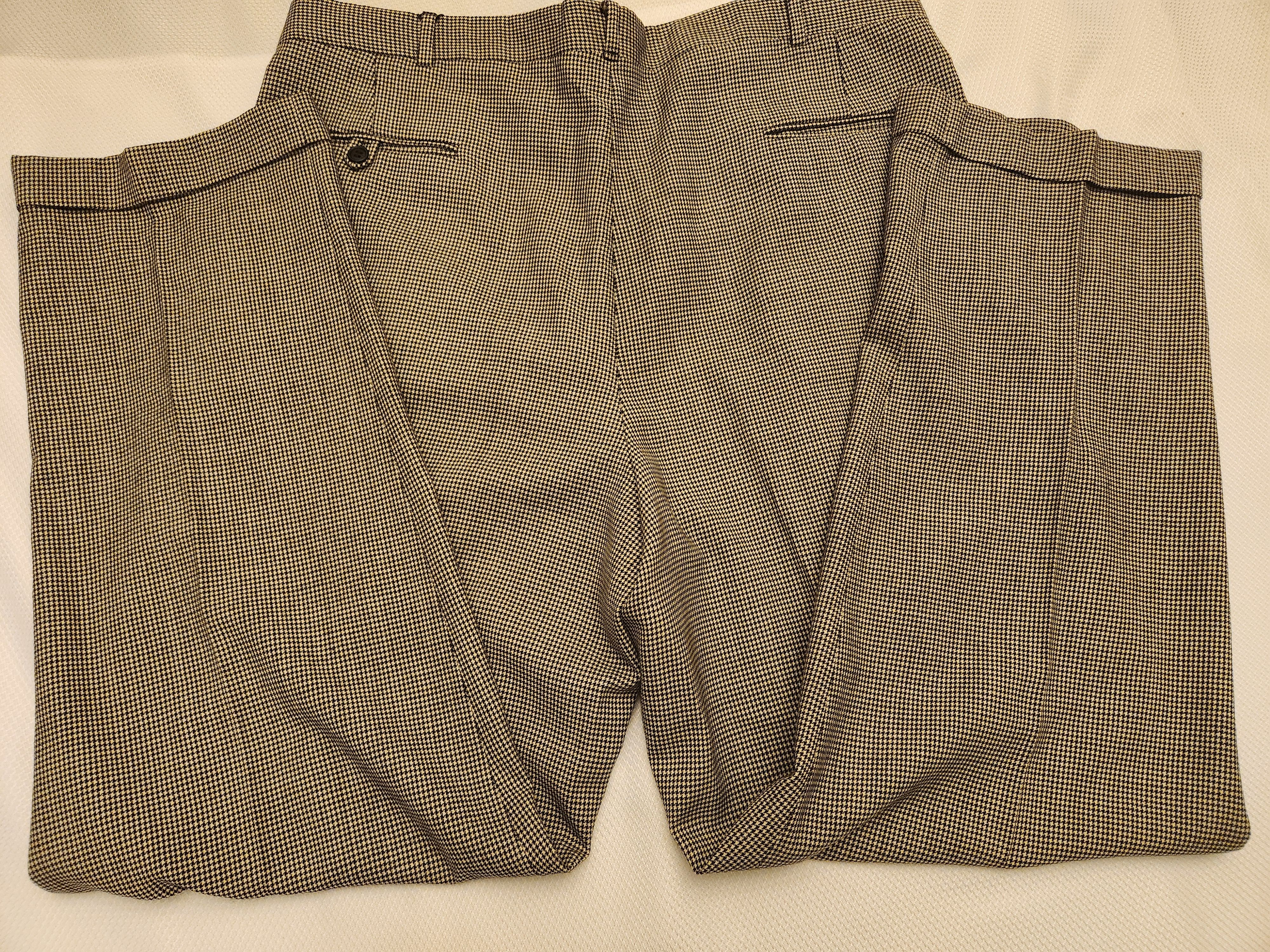 Vintage Vintage Tailor's Bench Houndstooth Pleated Front Dress Pants Size US 38 / EU 54 - 3 Thumbnail