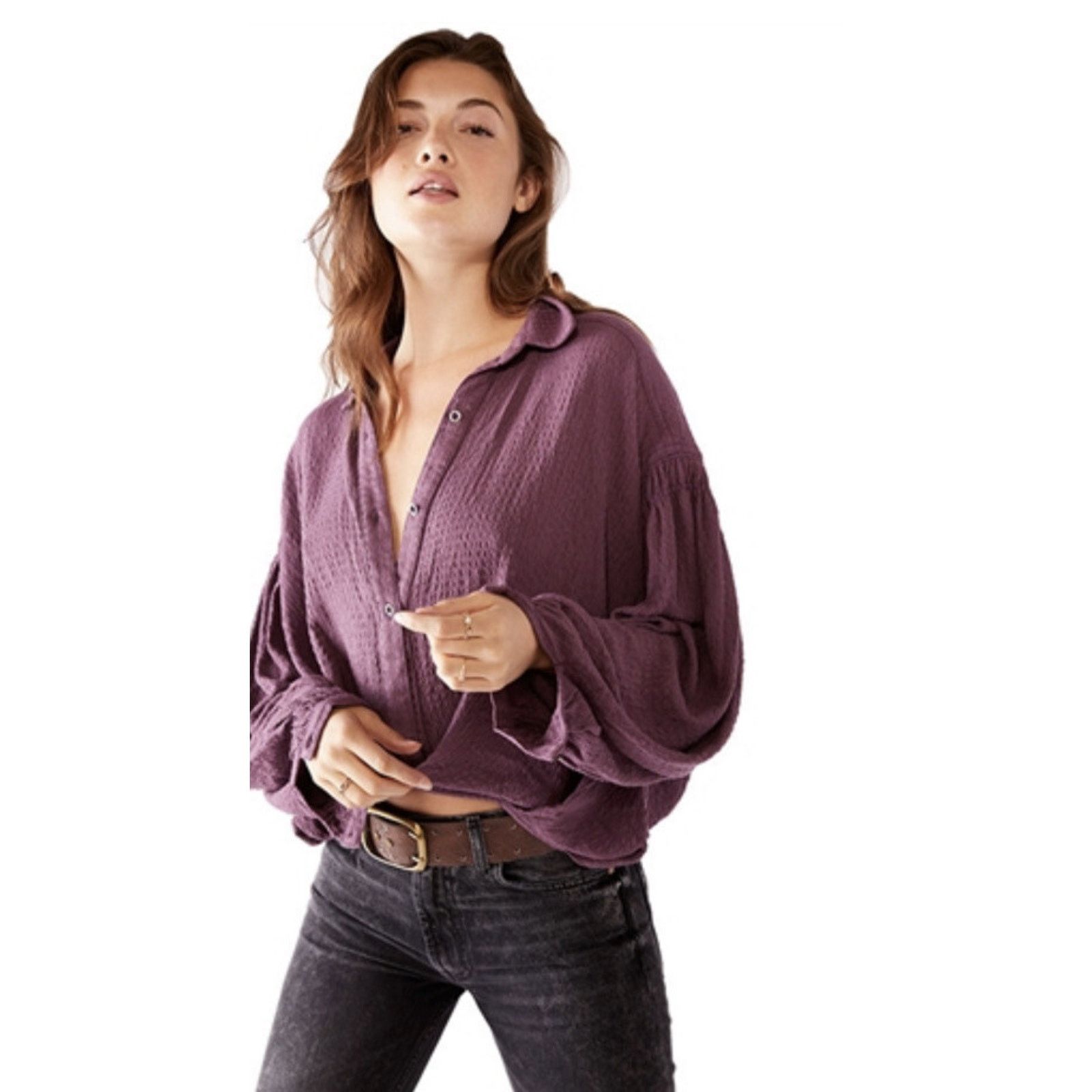 Free People Free People Rockaway Solid Top Purple Dusk M A002093 Size M / US 6-8 / IT 42-44 - 2 Thumbnail