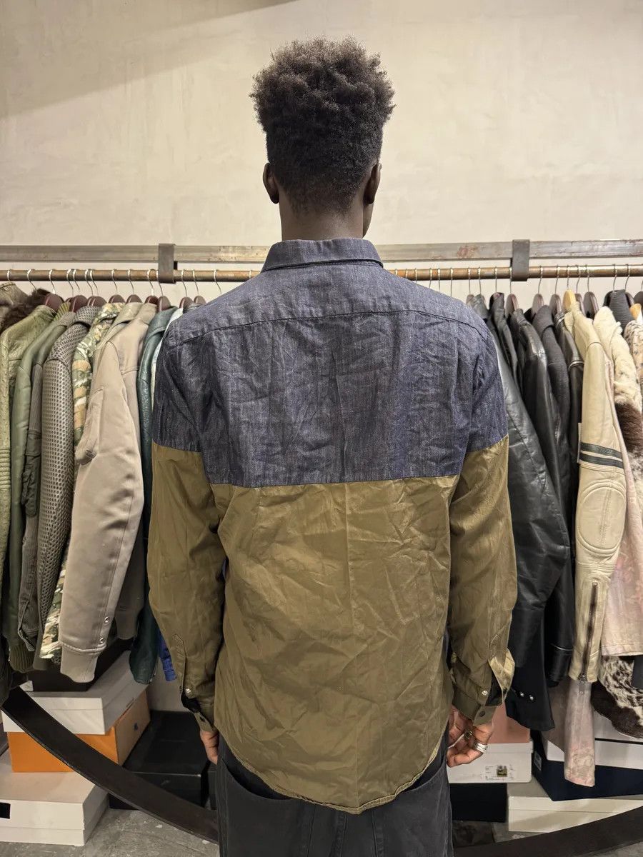 Iceberg 2000s Iceberg Grey Denim Hybrid Beige Cotton Shirt Size US S / EU 44-46 / 1 - 3 Thumbnail