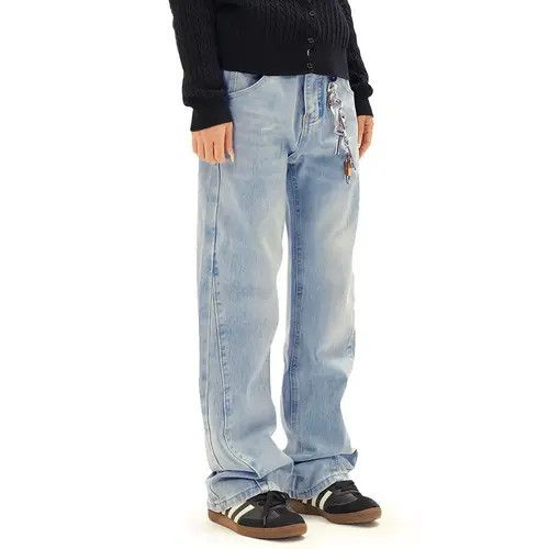 VIBE Men's high street trend loose distressed washed jeans Size US 32 / EU 48 - 5 Thumbnail