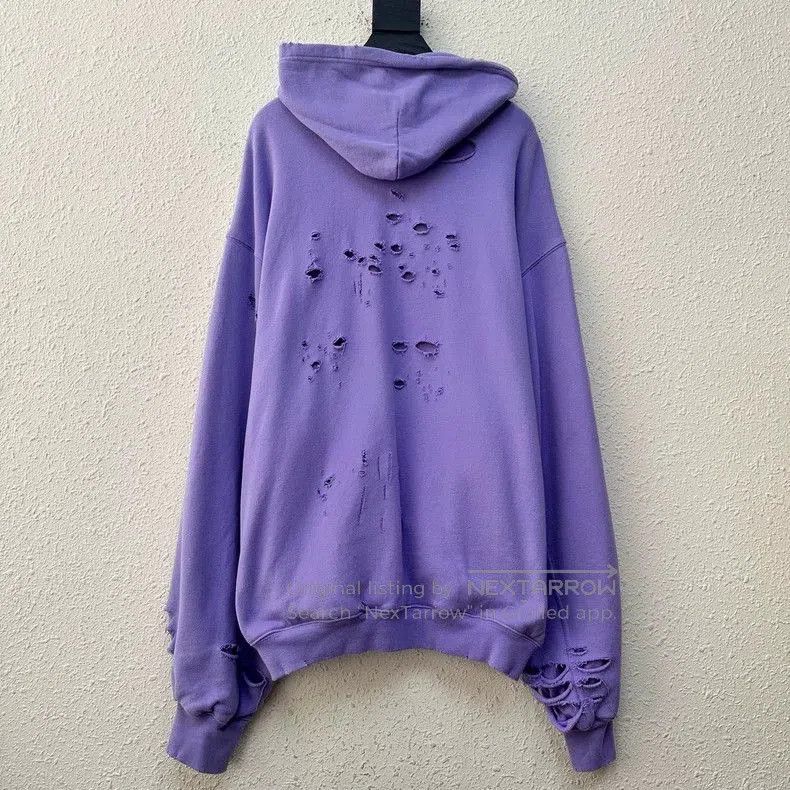 Balenciaga Balenciaga Distressed Logo Purple Hoodie. Size US XS / EU 42 / 0 - 2 Thumbnail