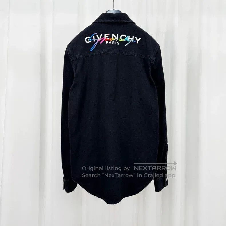 Givenchy Givenchy Rainbow Embroidered Denim Shirt. Size US XS / EU 42 / 0 - 2 Thumbnail