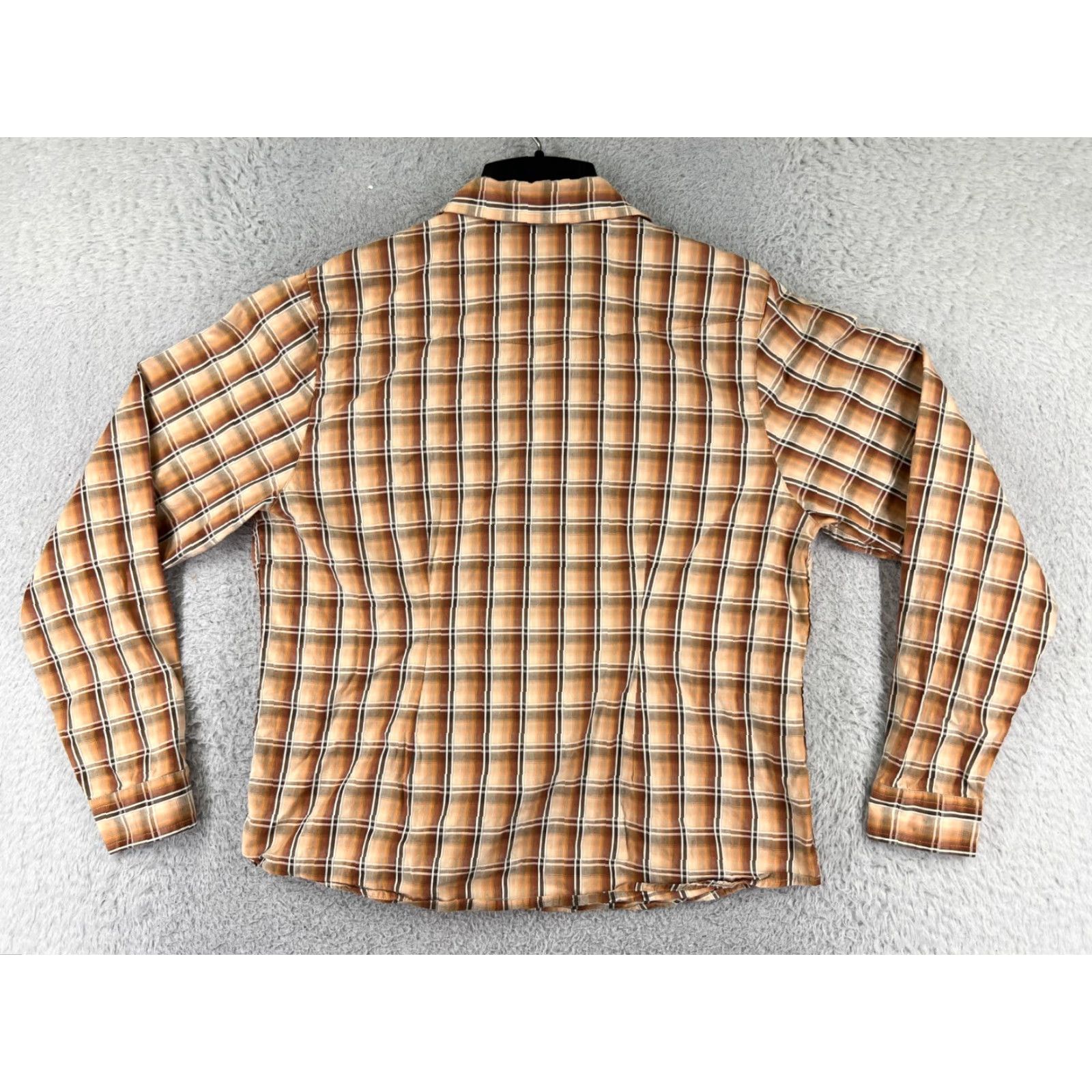 Vintage Panhandle Slim Shirt Womens Large Beige Plaid Pearl Snap 100% Cotton Western Size L / US 10 / IT 46 - 2 Thumbnail