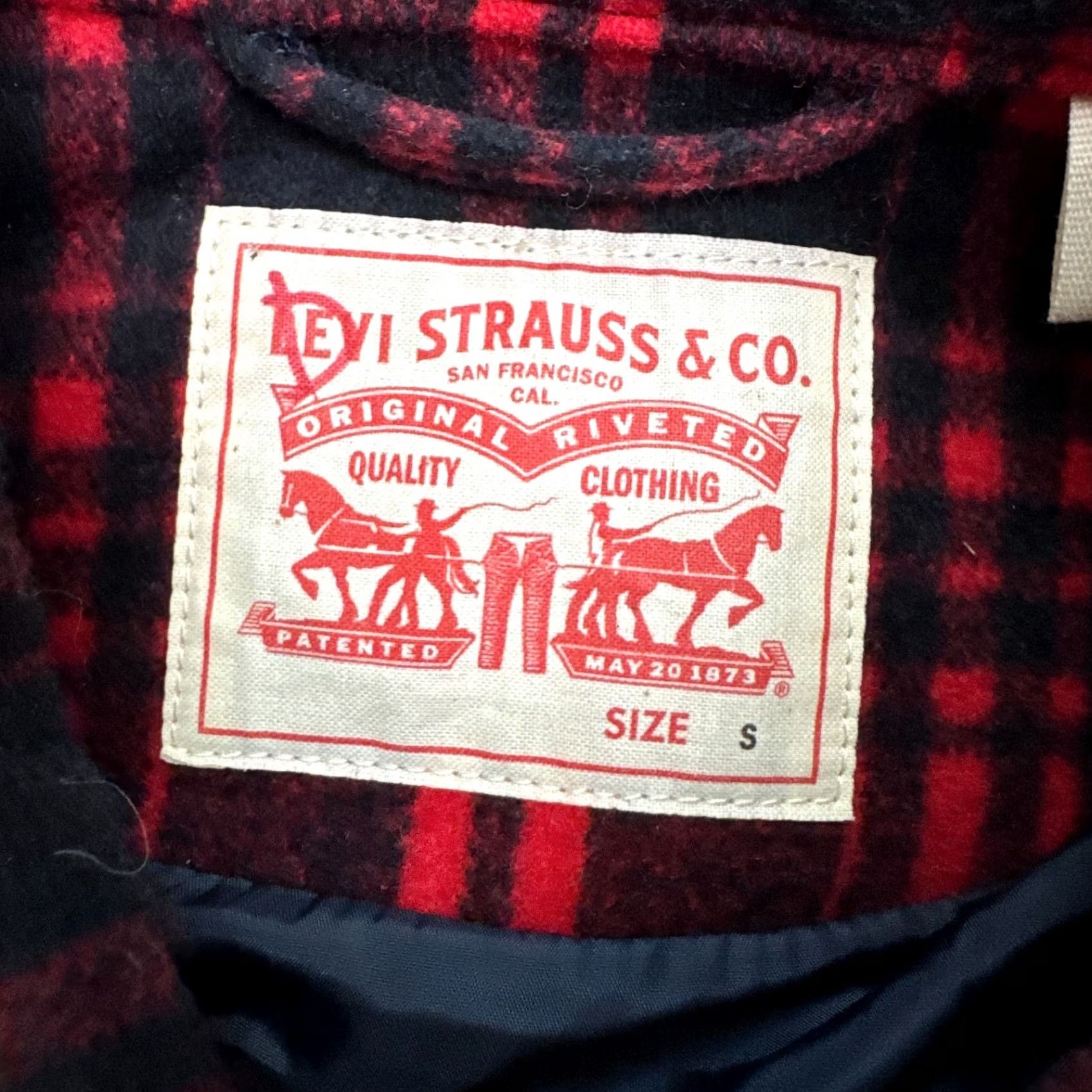 Levi's Levi's Field Jacket Womens Small Black Red Buffalo Plaid Cinch Waist Wool Blend Size S / US 4 / IT 40 - 5 Thumbnail