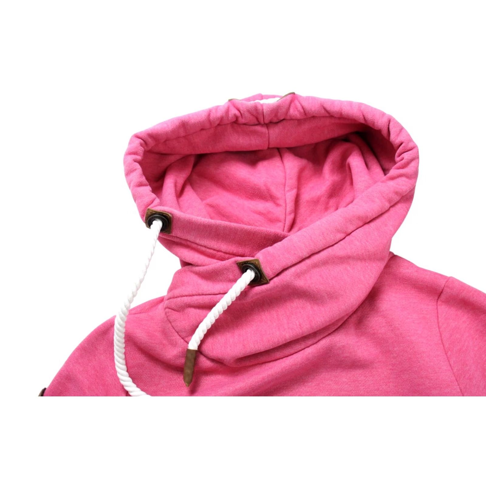 Vintage Naketano Hoodie Women's MEDIUM Cowl Neck Melange Pullover Drawstring Pink Size M / US 6-8 / IT 42-44 - 4 Thumbnail