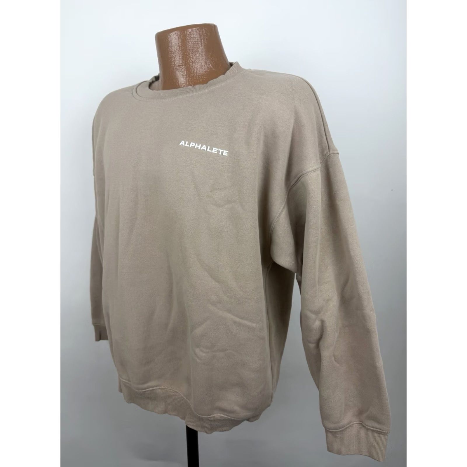 Vintage Alphalete Sweatshirt Mens Medium Beige Crewneck Pullover Logo Knit Cotton Blend Shirt Size US M / EU 48-50 / 2 - 6 Thumbnail
