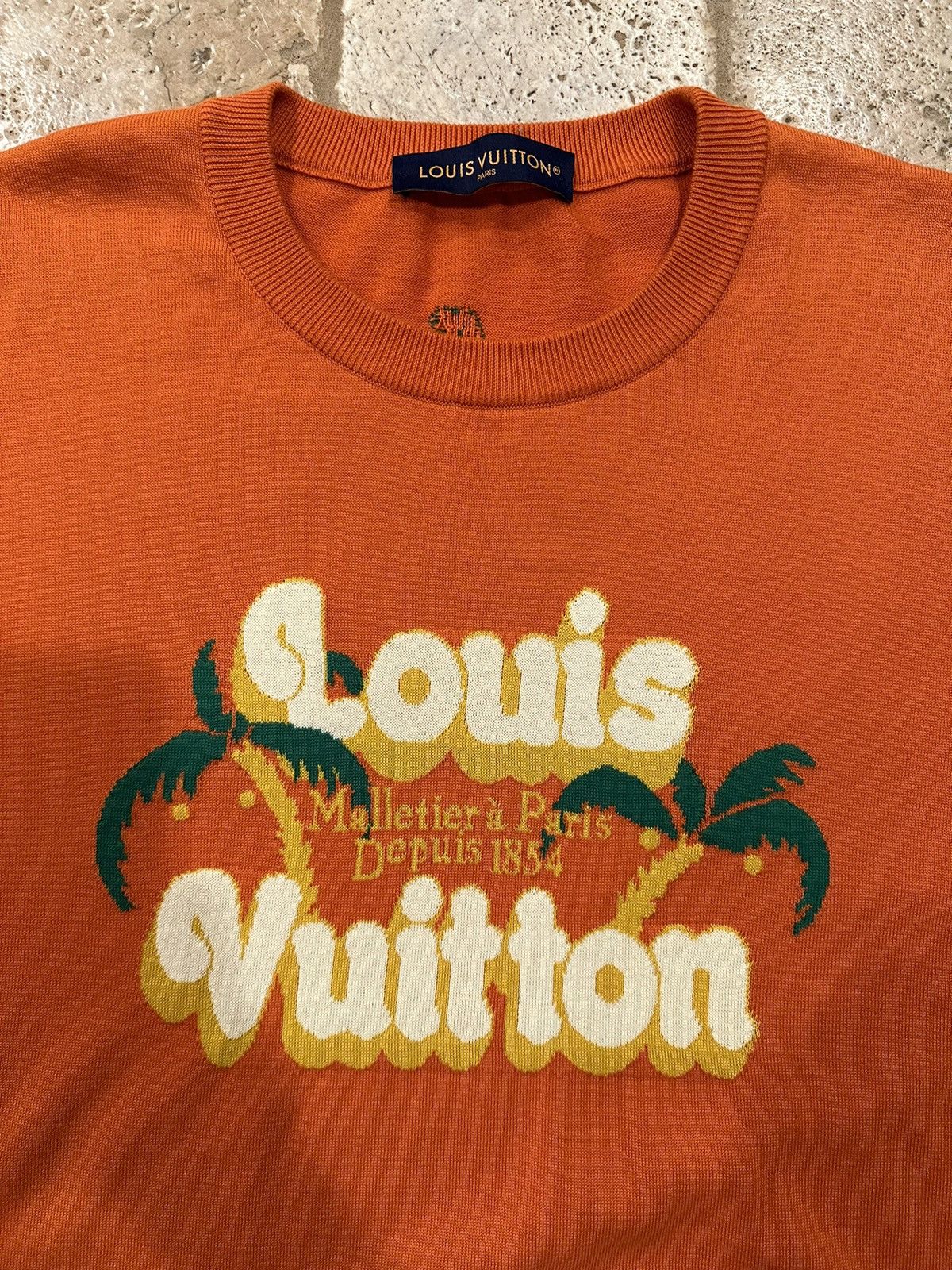 Louis Vuitton Louis Vuitton LV Orange Palm Tree Sweater Crewneck T-Shirt Size US XXL / EU 58 / 5 - 6 Thumbnail