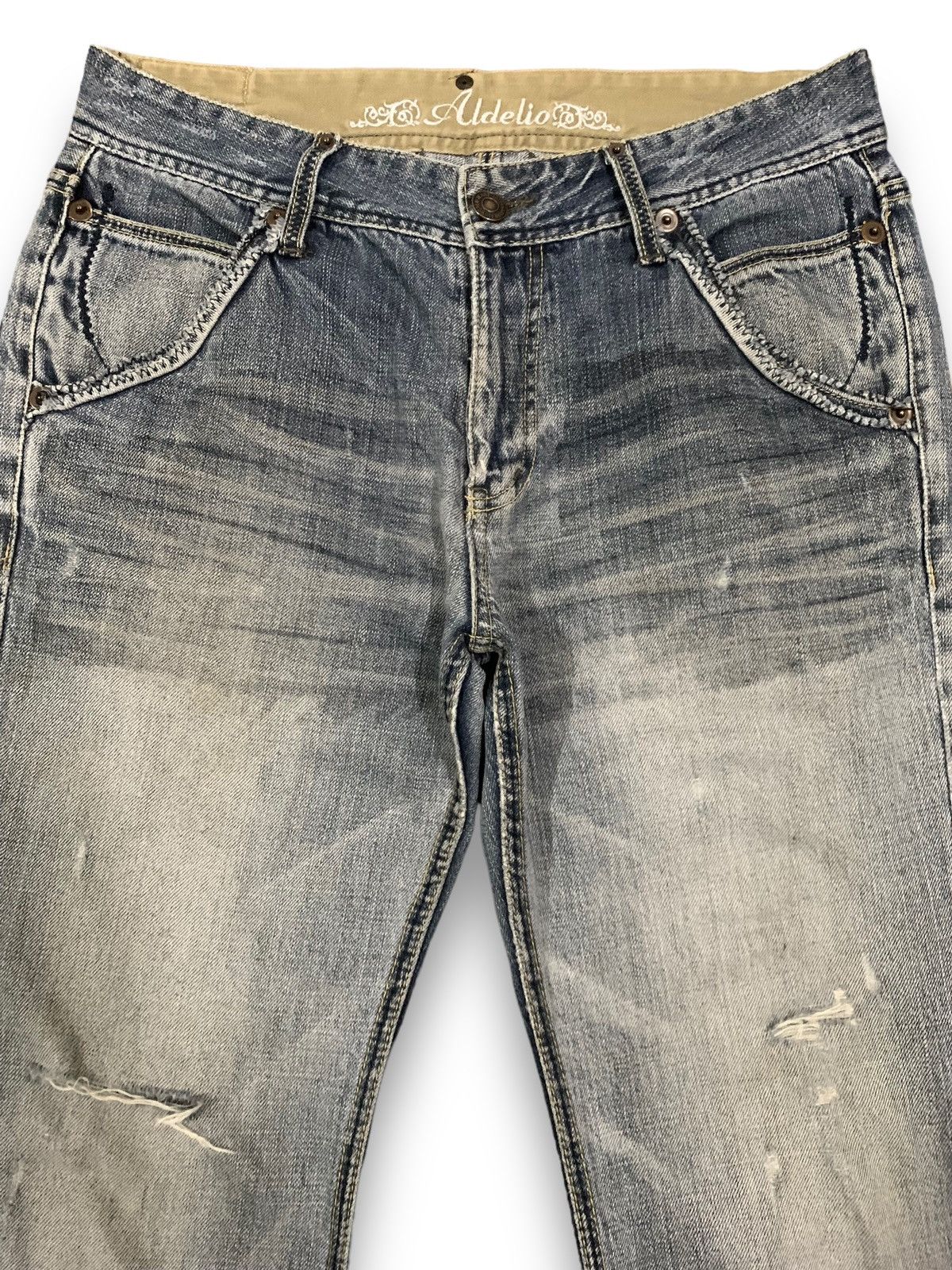 Japanese Brand Vintage Japanese Brand Aldelio Bootcut Distressed Jeans Size US 31 - 3 Thumbnail