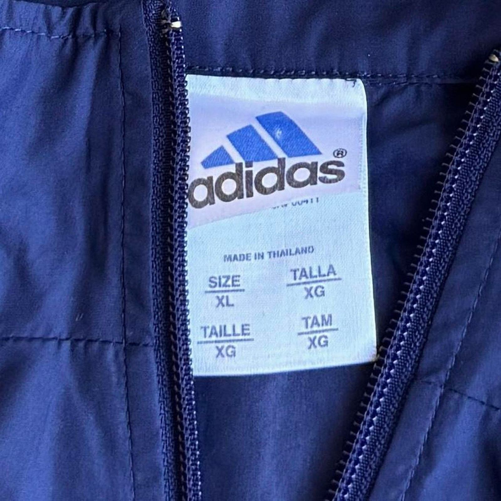 Adidas × Vintage Vintage Adidas Navy Blue Baggy Windbreaker Athletic Jacket Size US XL / EU 56 / 4 - 3 Thumbnail