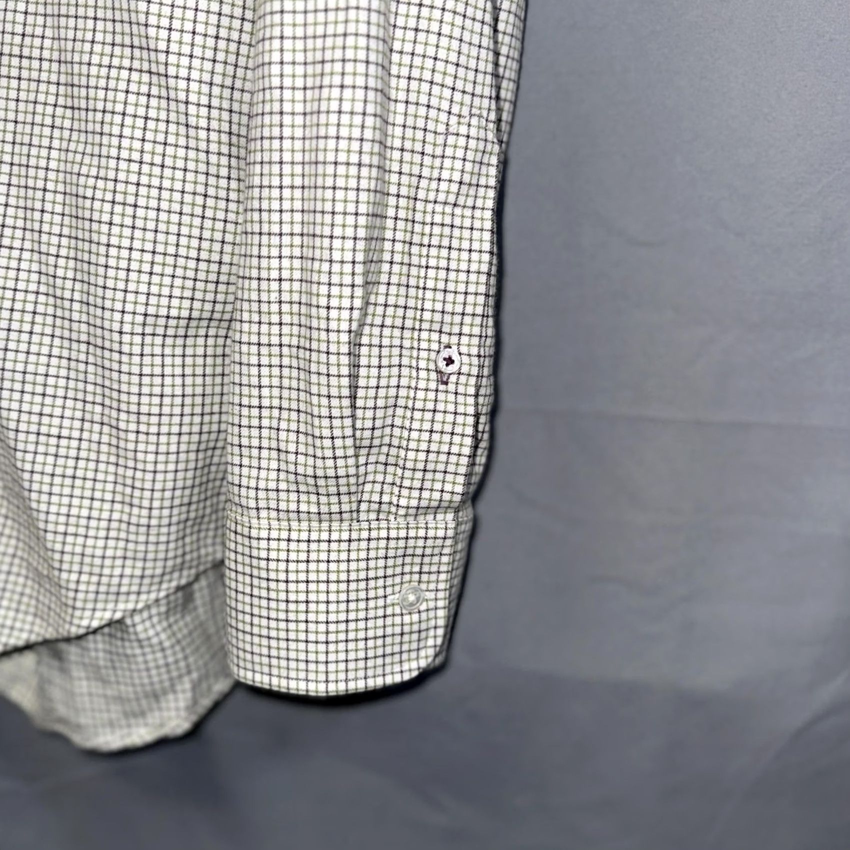 J.McLaughlin J. McLaughlin Shirt Mens Medium White Green Check Button-Down Cotton Casual Size US M / EU 48-50 / 2 - 5 Thumbnail
