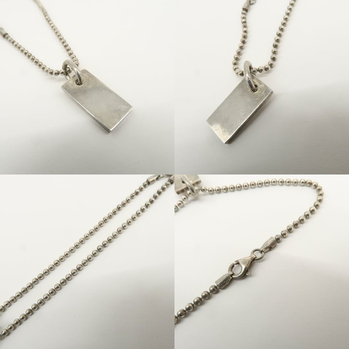 Gucci Gucci Ball Chain Rectangle Charm Sterling Silver Bracelet Size ONE SIZE - 4 Thumbnail