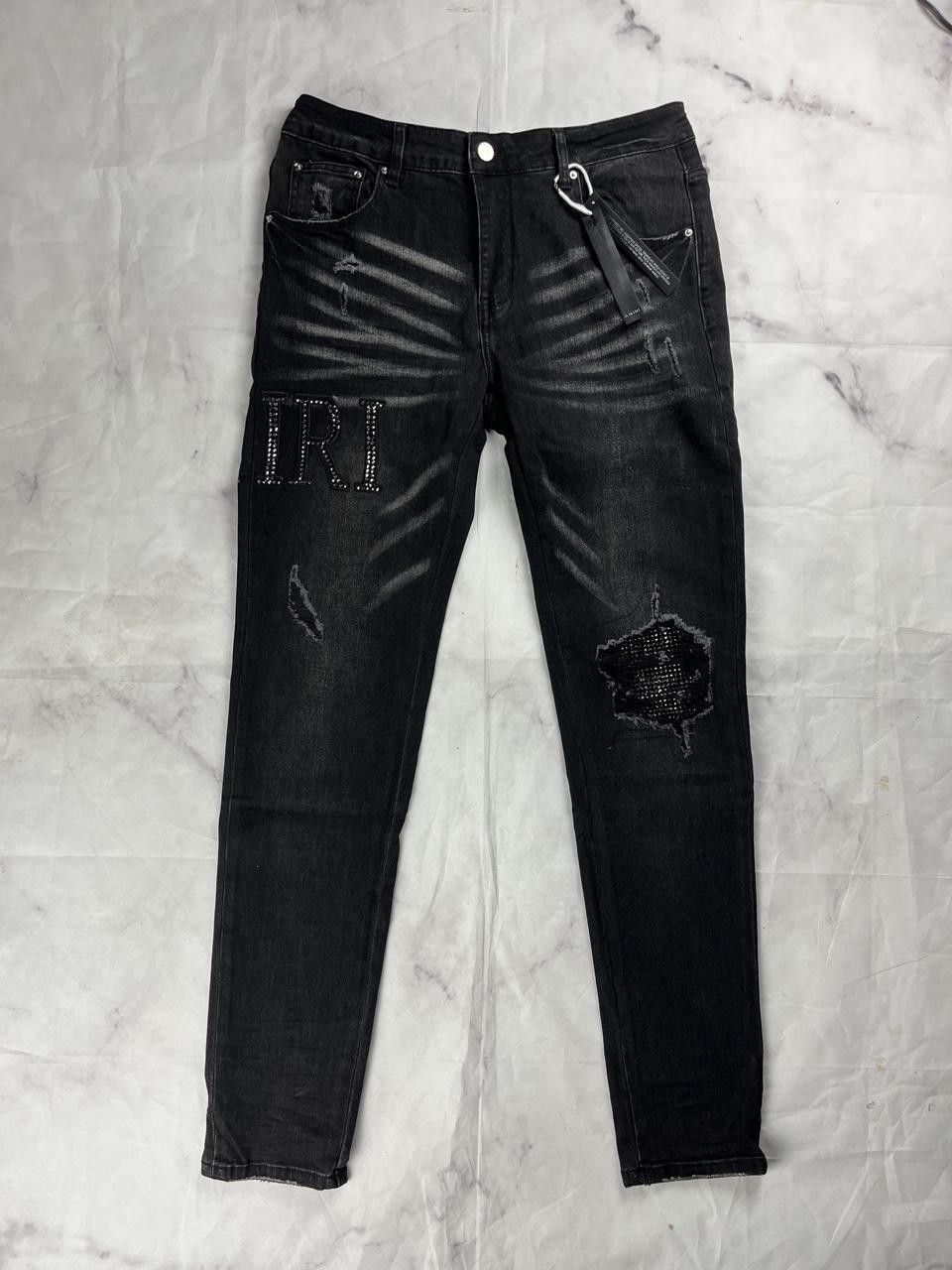 Amiri Amiri Blue Paisley Flame Black Denim Jeans Size 30 | Grailed