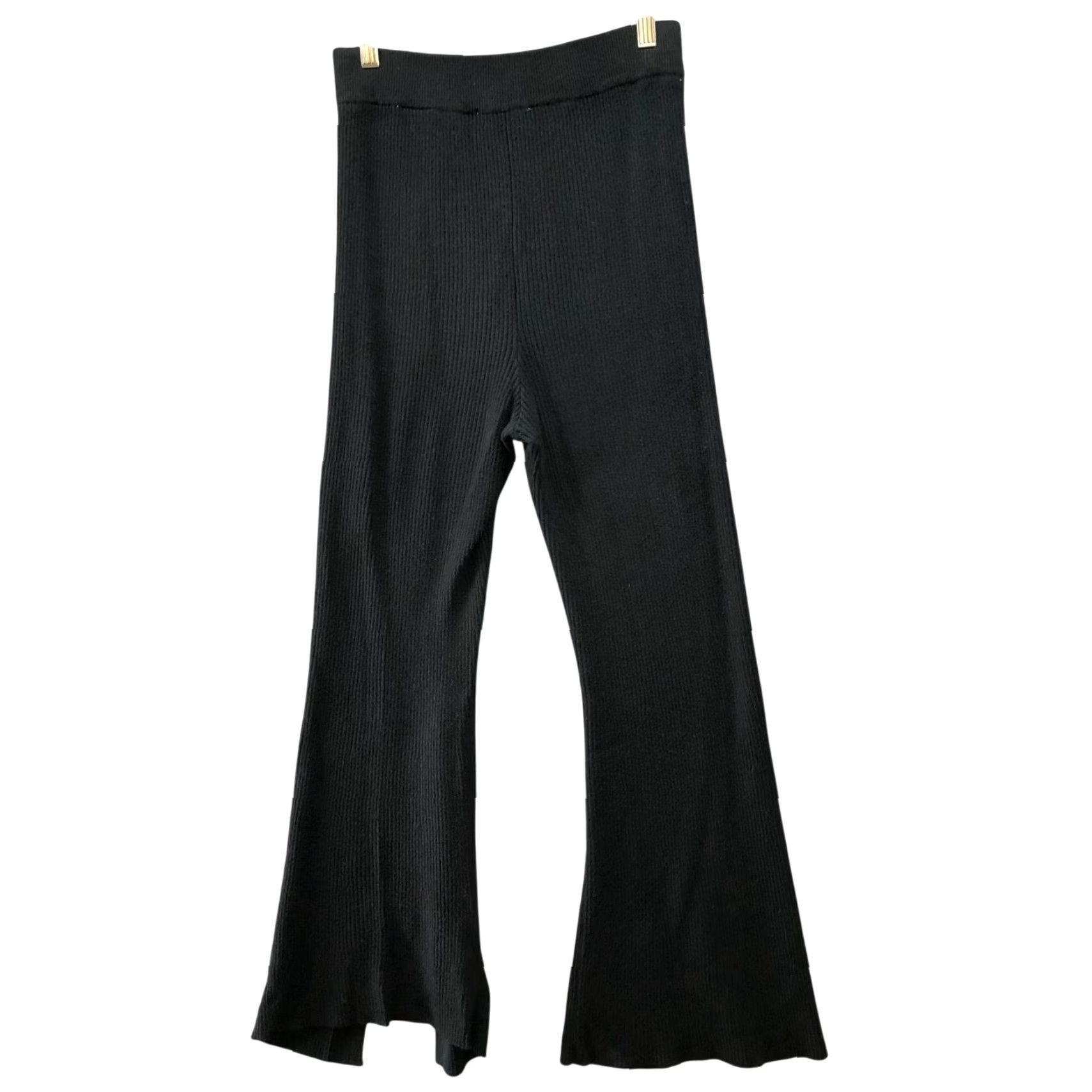 Abercrombie & Fitch Abercrombie & Fitch Split Hem Flare Ribbed Pants Womens S Black Pant Size S / US 4 / IT 40 - 2 Thumbnail