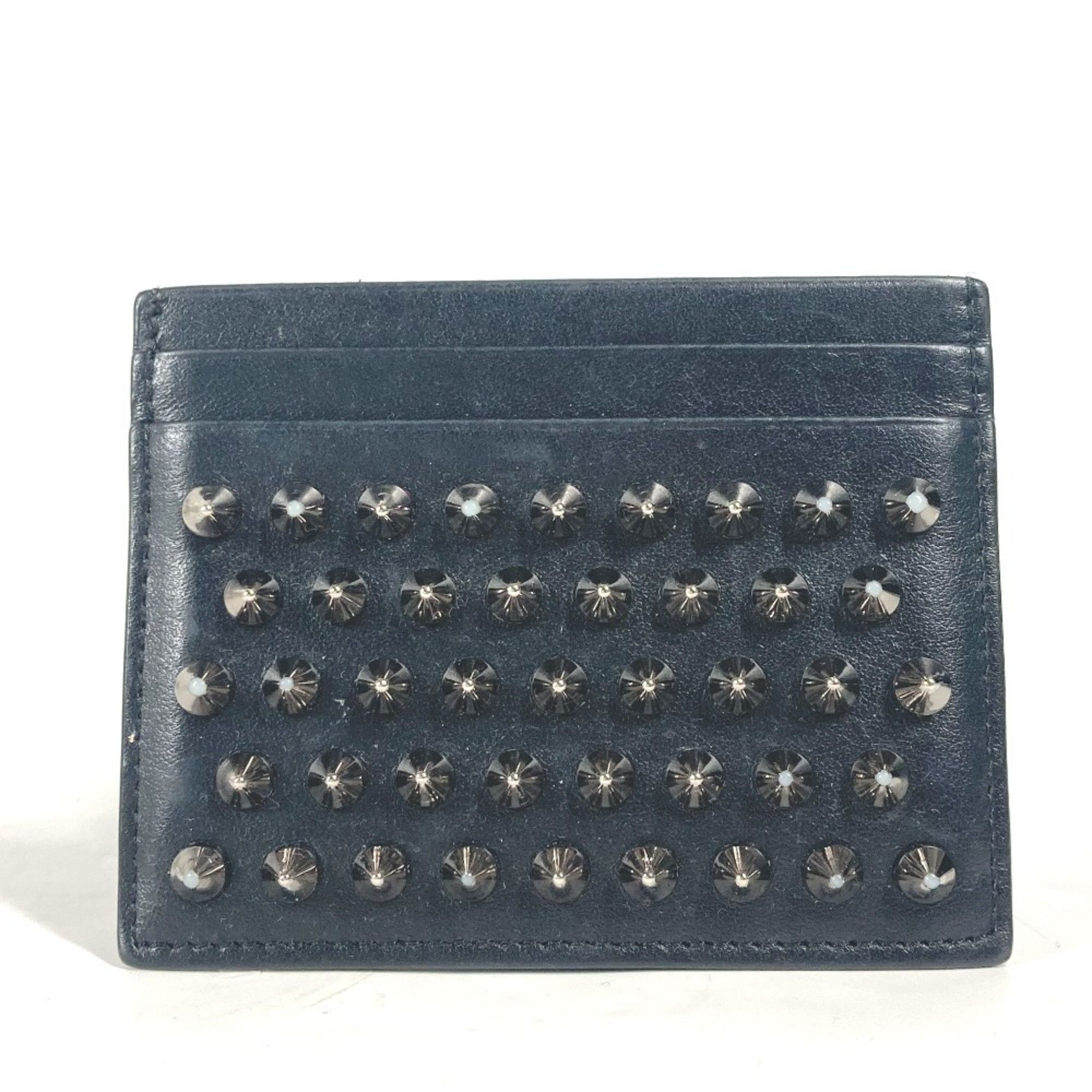 Christian Louboutin Christian Louboutin Studded Business Card Holder, Pass Case, Leather, Men's, Women's, Black Size ONE SIZE - 1 Thumbnail