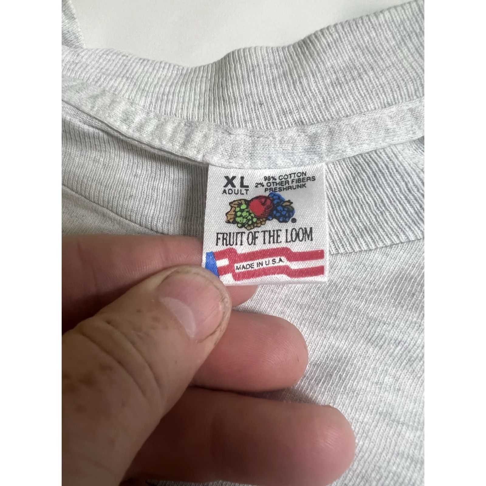 Fruit Of The Loom VINTAGE Fruit of the Loom Crew Short Sleeve T-Shirt Mens XL Gray USA Oars Watermark Imprimis Tee Size US XL / EU 56 / 4 - 4 Thumbnail