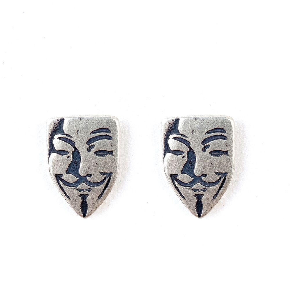 Jewelry V for Vendetta Future Earrings One Pairs Chrome Jewelry Size ONE SIZE - 6 Thumbnail