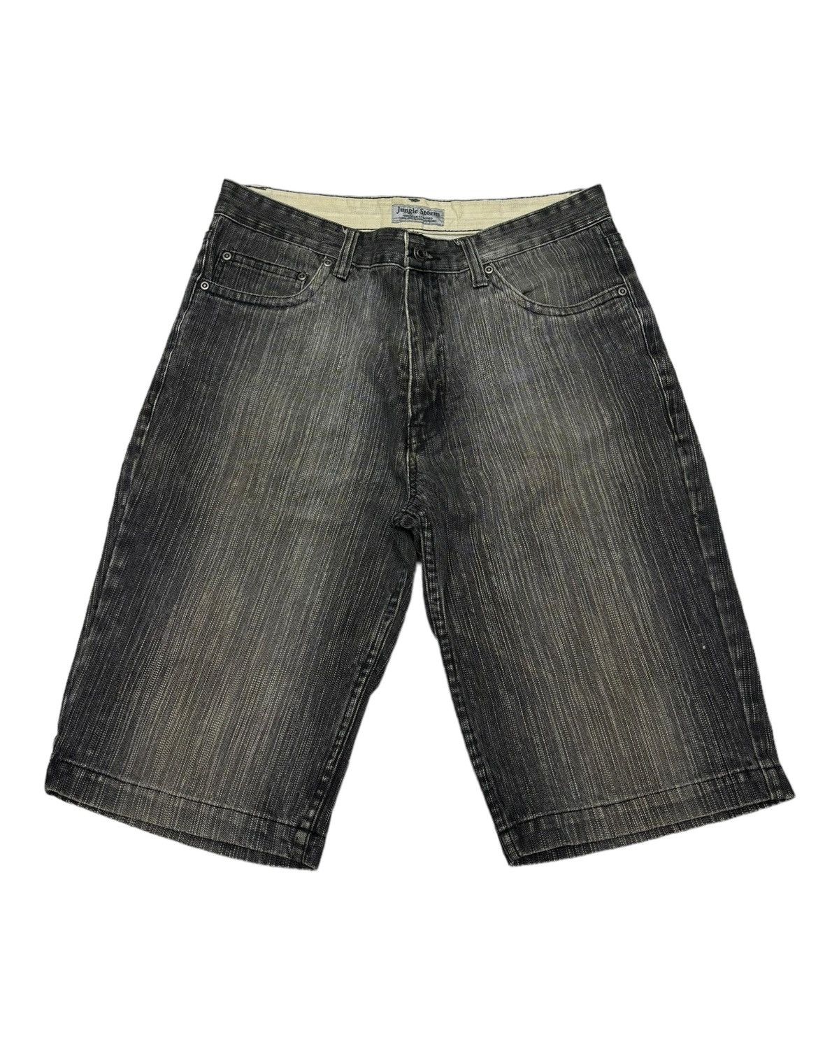 Hysteric Glamour JUNGLE STORM CRAZY STRIPE DENIM SHORT JEANS Size US 31 - 5 Thumbnail