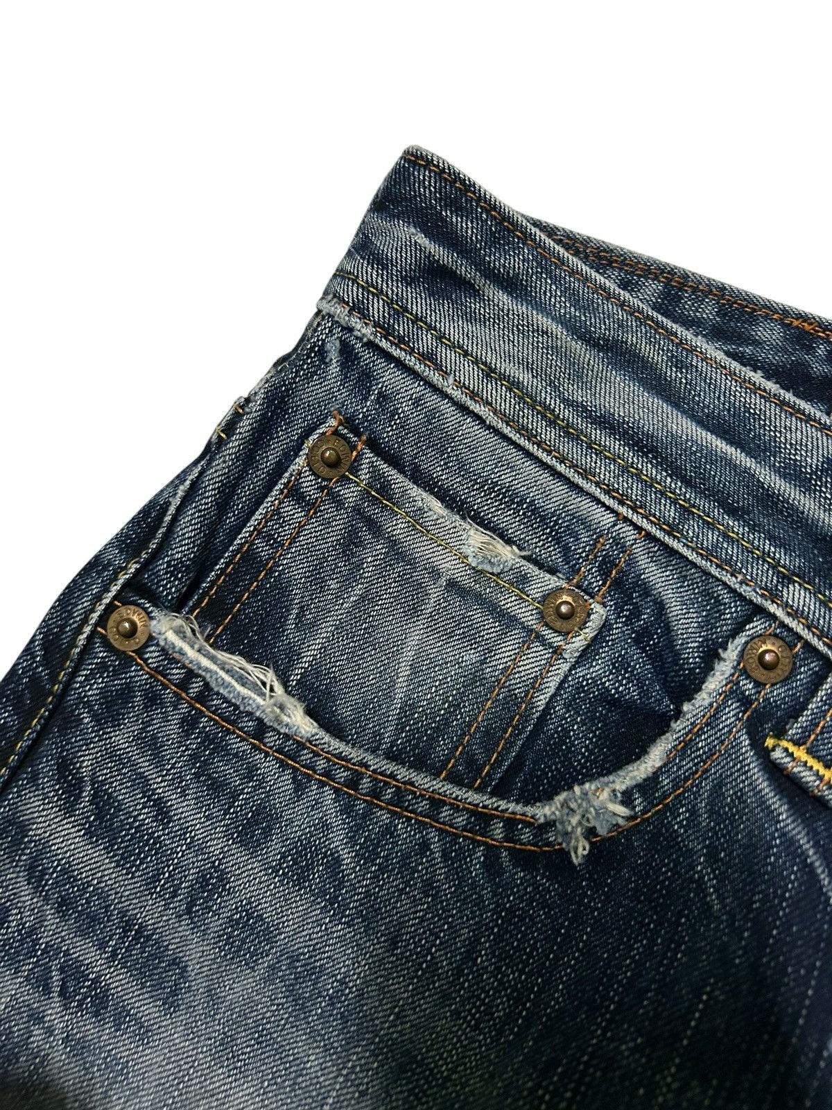 Japanese Brand × Kapital × Vintage Flare Edwin Vintage Distressed Mud Wash Japanese Denim☠️☠️🎌🎌 Size US 32 / EU 48 - 7 Thumbnail