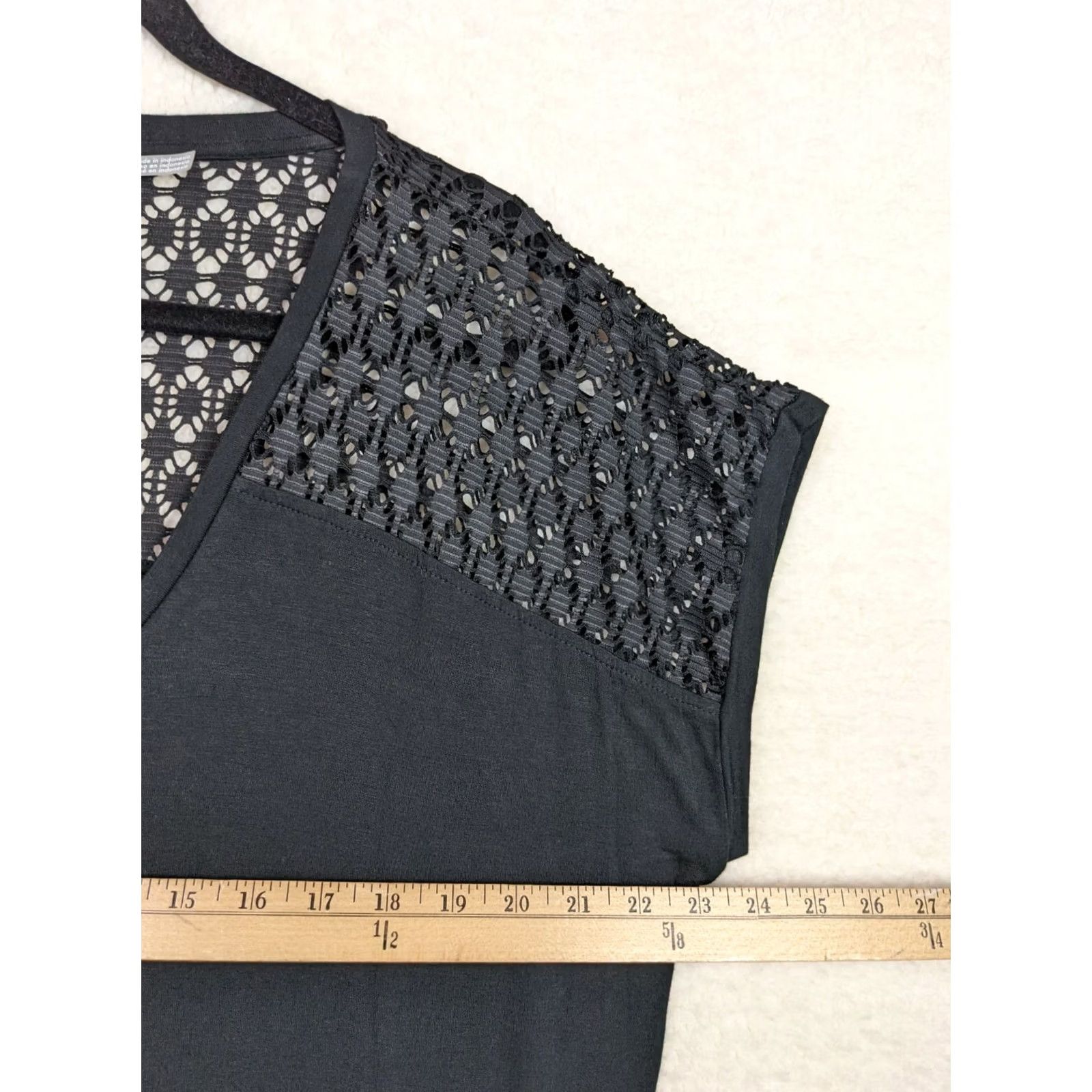 Calvin Klein Calvin Klein Women's Black crochet shoulder drawstrings waist mini dress L Size L / US 10 / IT 46 - 5 Thumbnail
