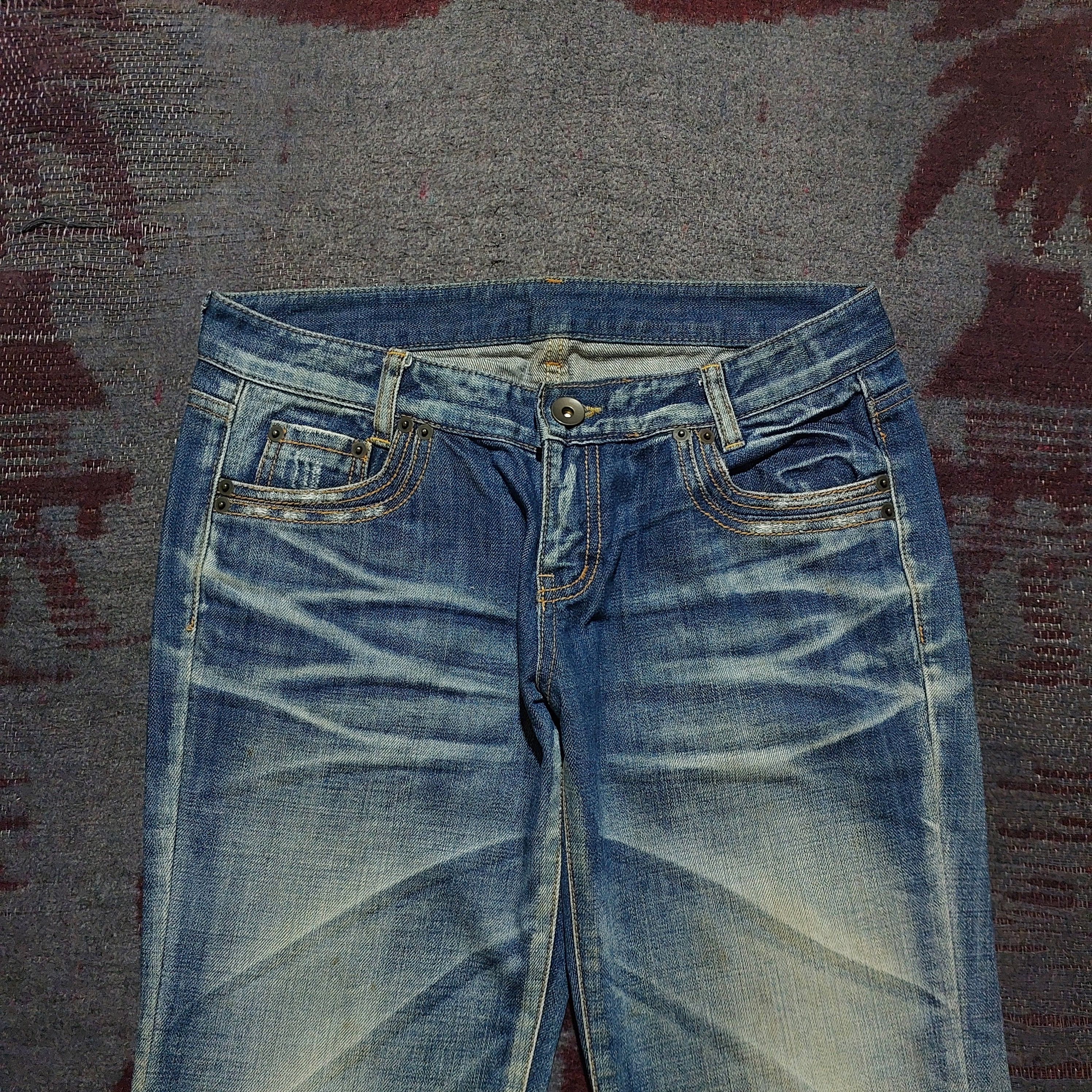 Tornado Mart Jean Mani distressed fadded blue flared jeans Size US 29 - 3 Thumbnail