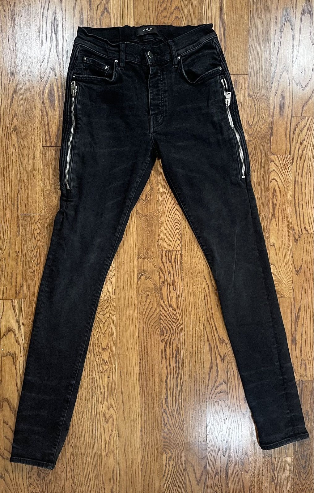 全国宅配無料 Amiri Amiri Jeans Men's 29 Black Side Zippers Skinny Fit パンツ