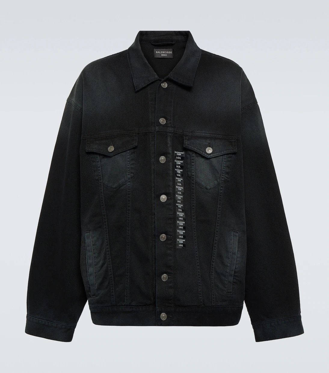 Balenciaga 🔥$2.3K VALUE🔥Balenciaga Size Sticker oversized denim jacket Size US M / EU 48-50 / 2 - 1 Thumbnail