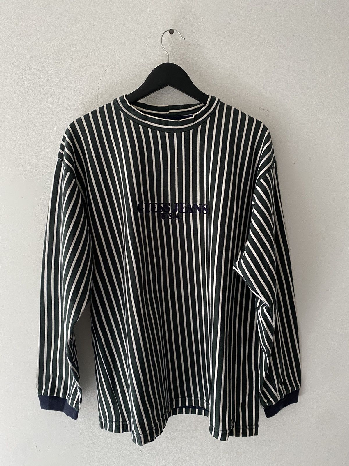 Vintage striped guess 2024 longsleeve tee