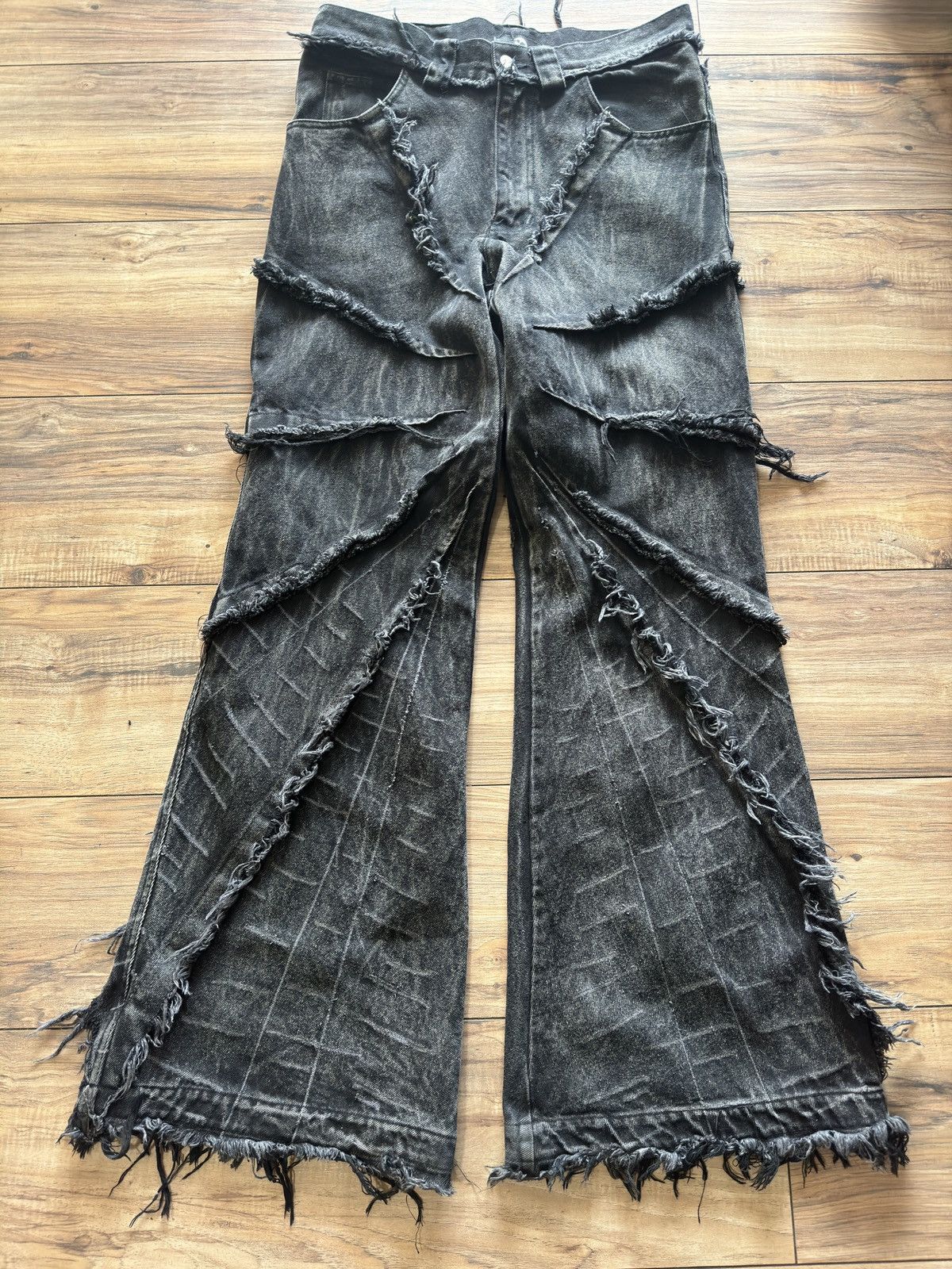 image of Flare Spider Web Pants in Black, Men's (Size 30)