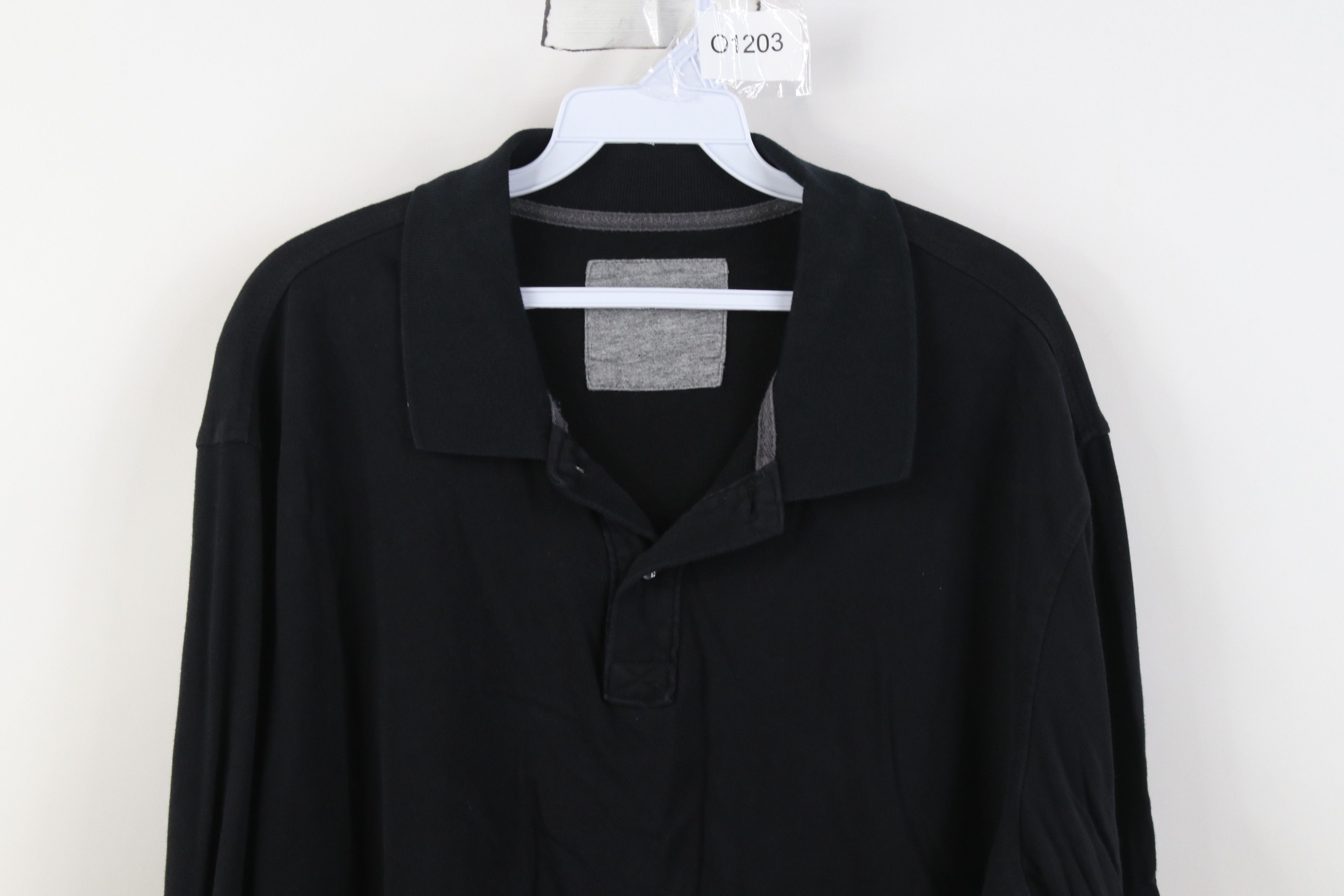 Vintage Vintage 90s Y2K Streetwear Knit Long Sleeve Rugby Polo Black Size US L / EU 52-54 / 3 - 2 Thumbnail