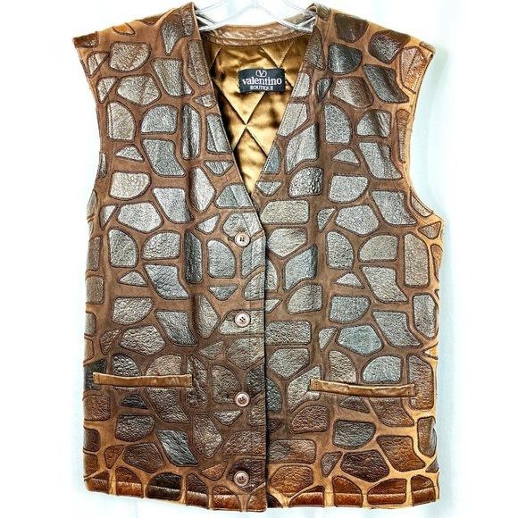 image of Valentino Garavani Vintage Valentino 70's 80's Garvani Boutique Mens Patch Patter in Brown (Size 40