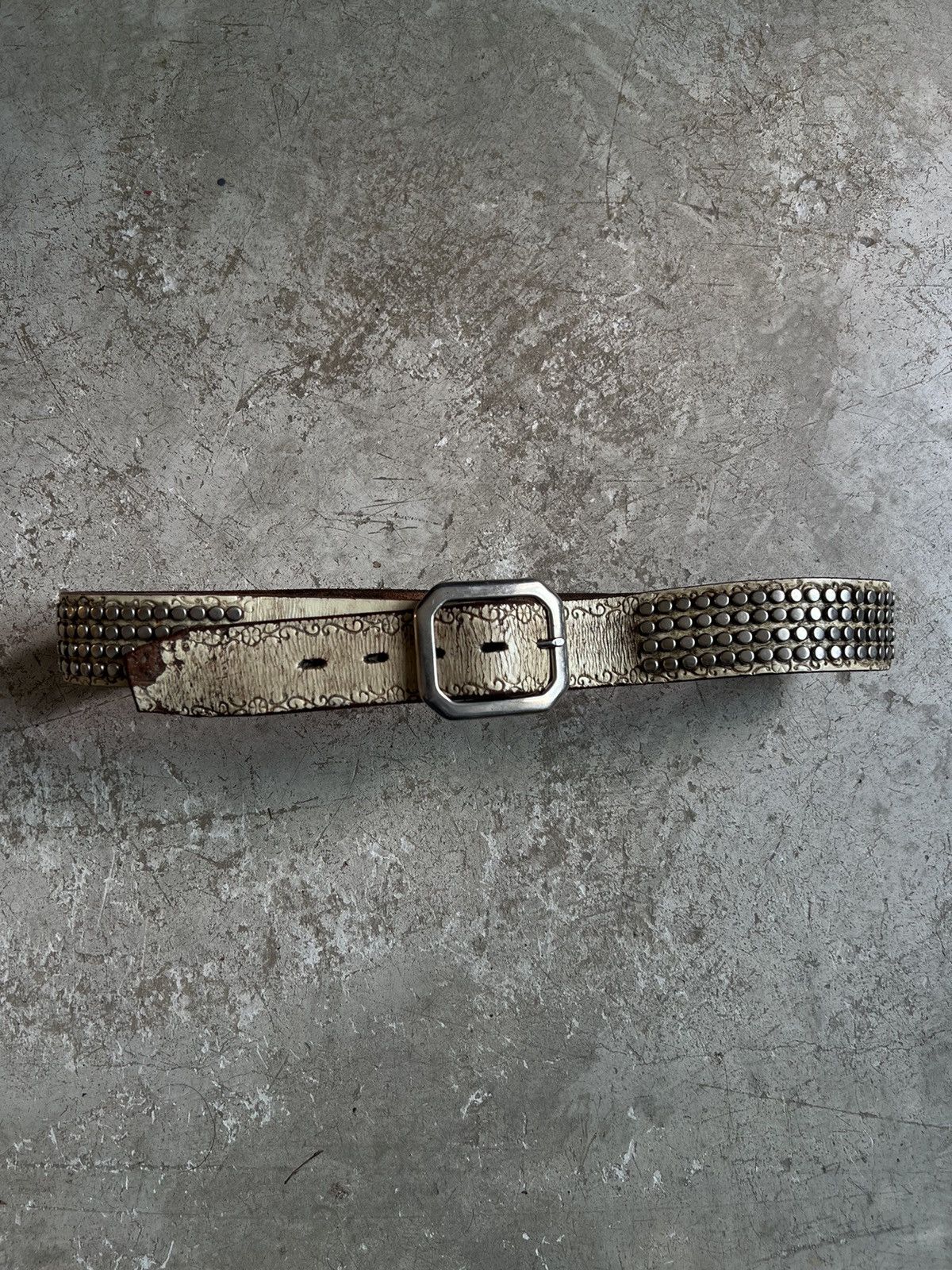 Designer × Vintage SOLD* Vintage Studded Leather Belt Size 34 - 1 Thumbnail