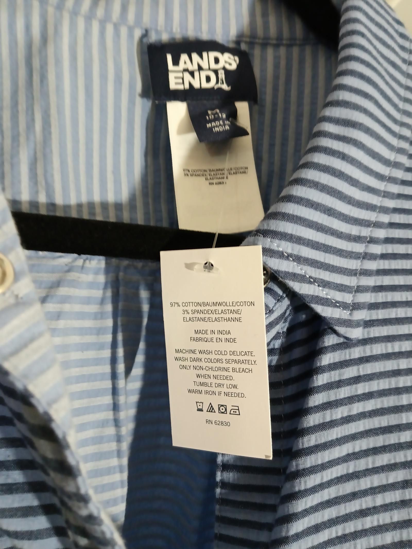 Lands' End Lands' End Women's Striped Button-Up Shirt - Medium Size M / US 6-8 / IT 42-44 - 3 Thumbnail