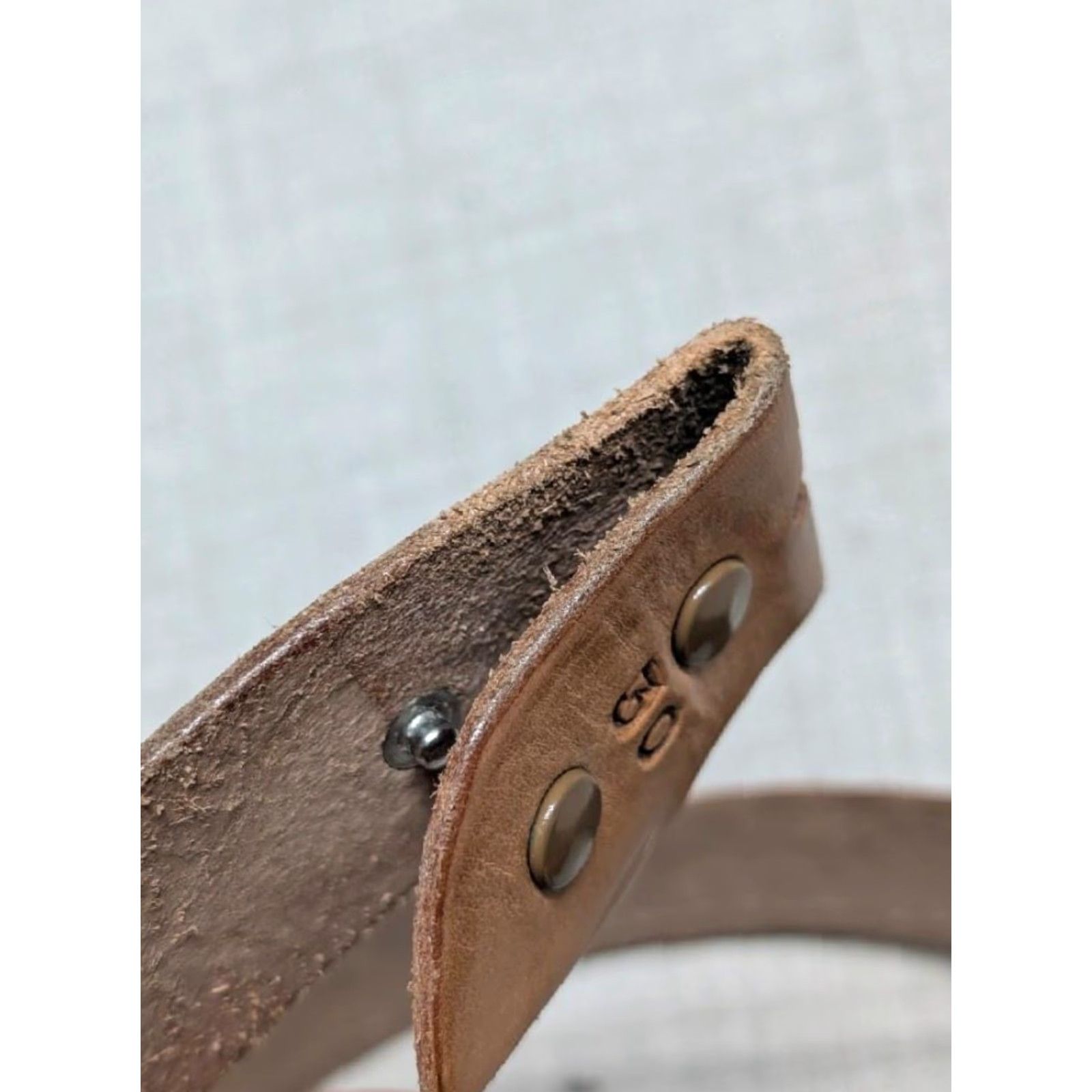 Vintage VINTAGE handcrafted western belt Tooled Buckle 28 belt Brown leather acorns cowhide Full Grain Leather Mens Belt Size 28 - 7 Thumbnail