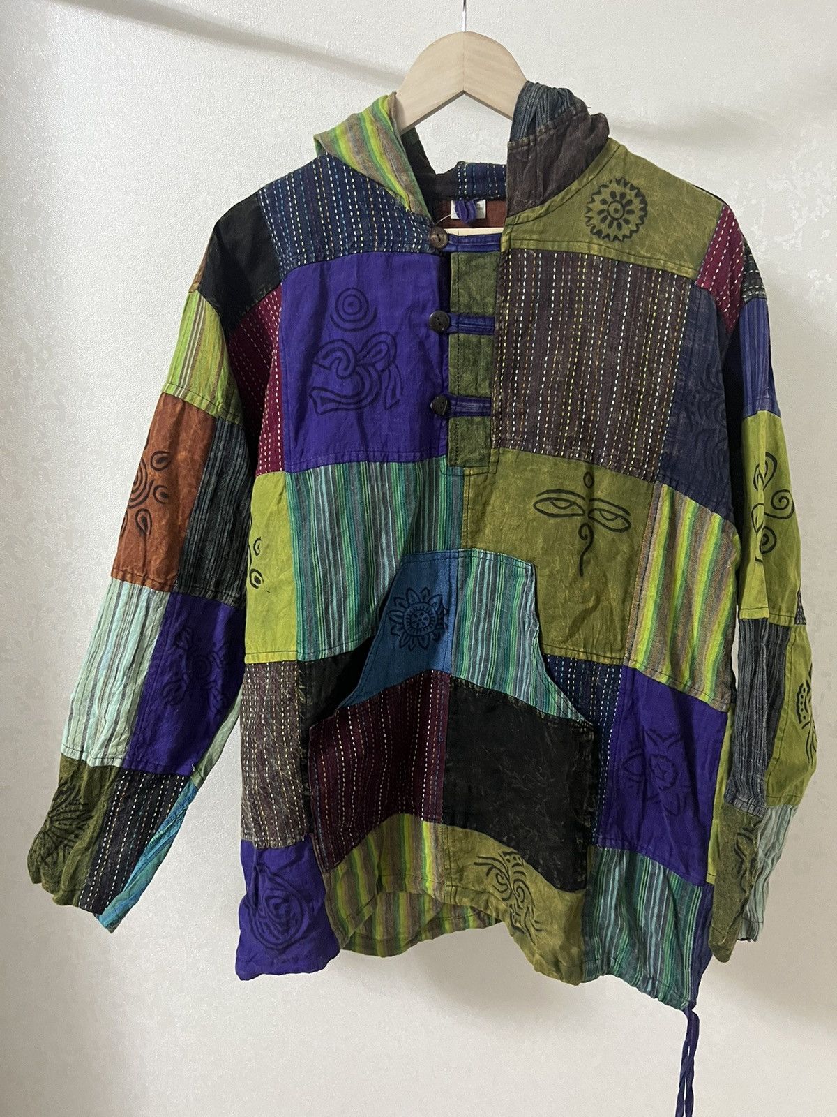 Vintage Nepal Hippie Vintage Patchwork y2k Hoodie Size US M / EU 48-50 / 2 - 1 Thumbnail