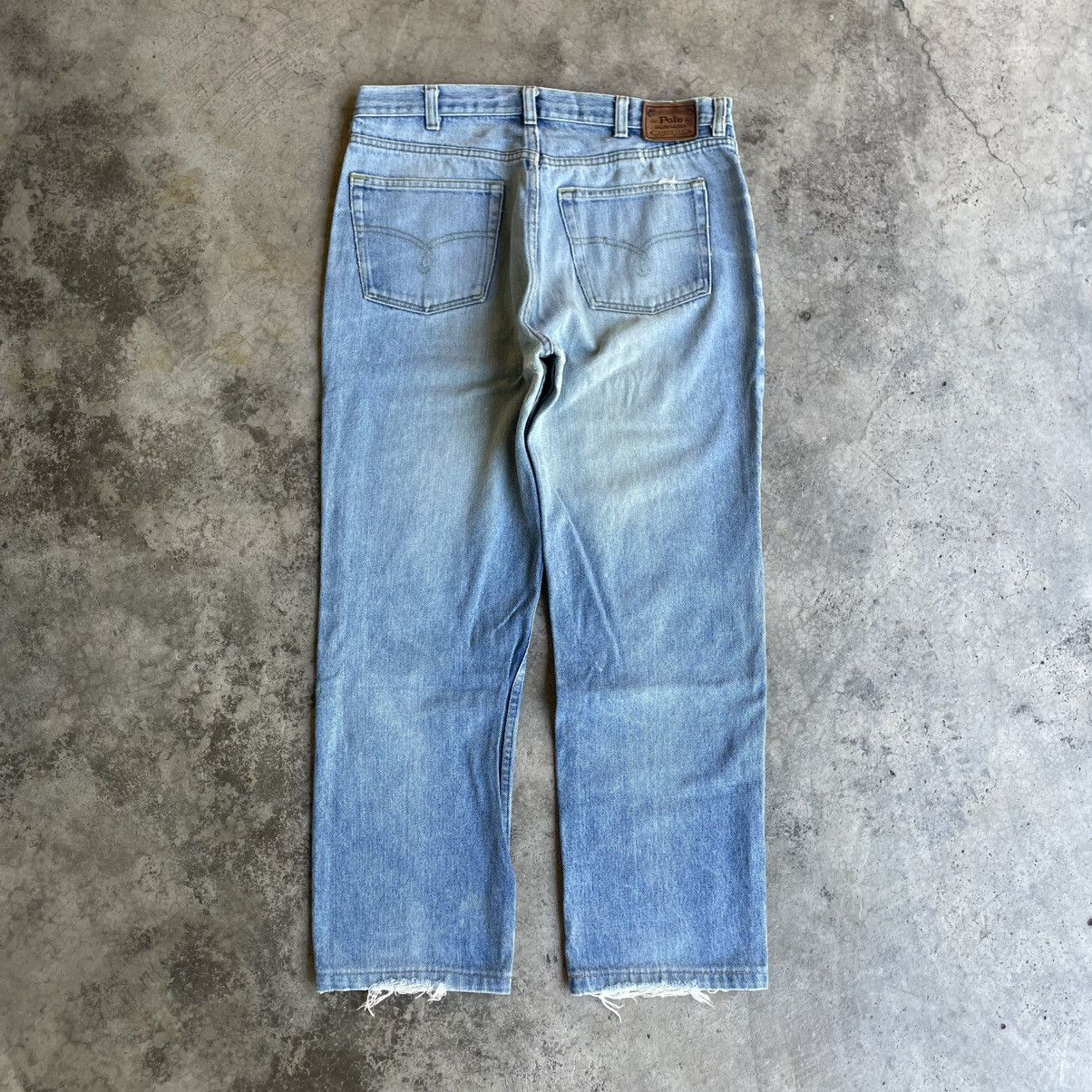 Polo Ralph Lauren 🔥Vintage Polo Ralph Lauren Stoned Washed Distress Denim Size US 33 - 4 Thumbnail
