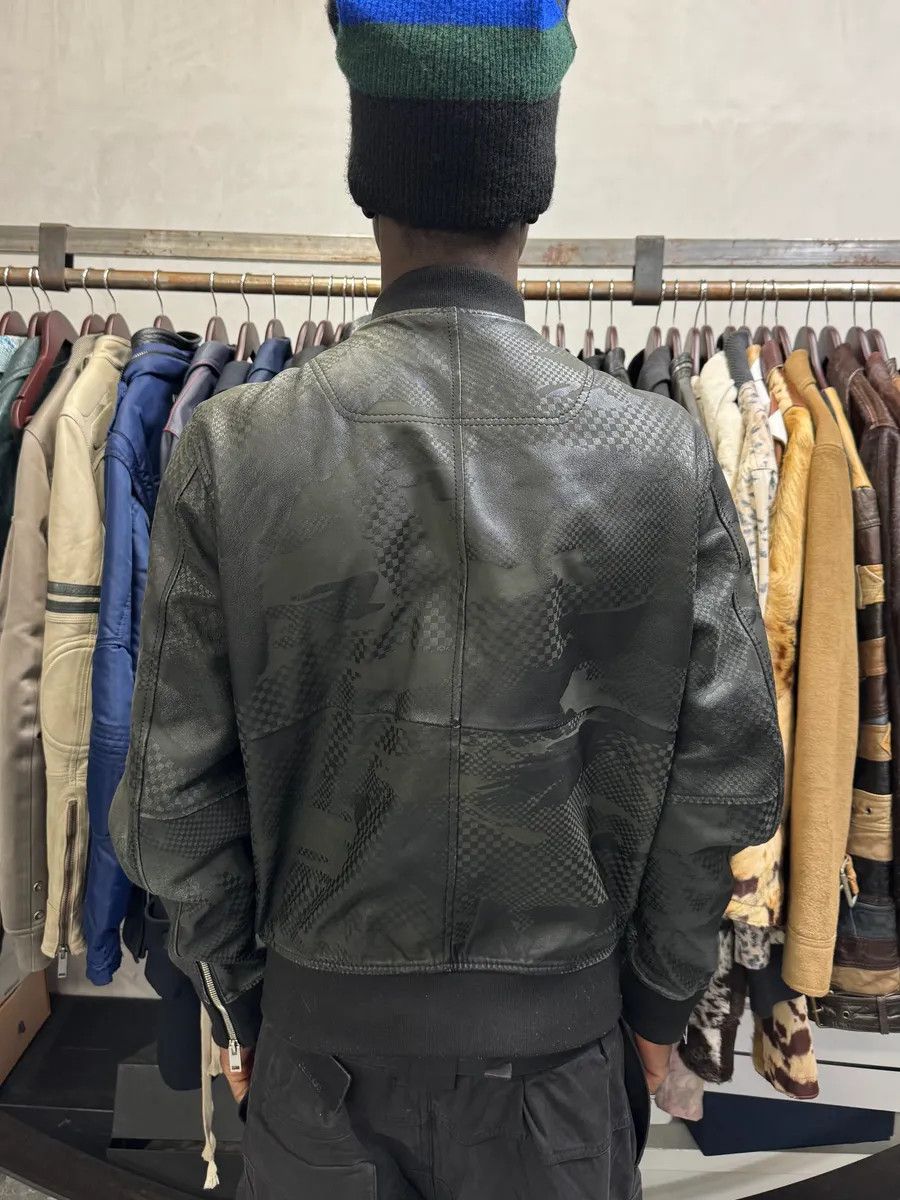 Diesel 2000s Diesel Camo Square Black Leather Bomber Jacket Size US S / EU 44-46 / 1 - 3 Thumbnail