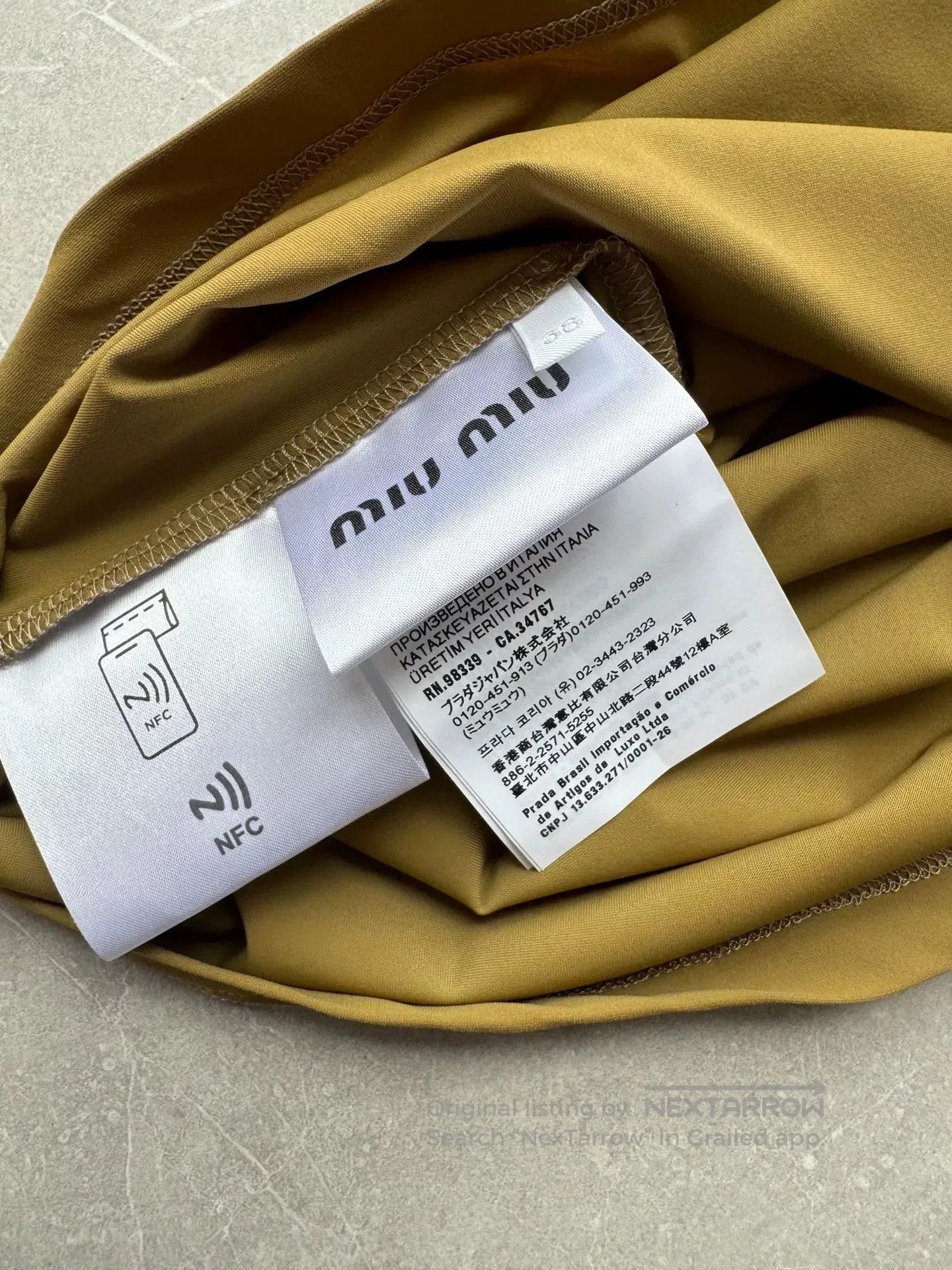 Miu Miu Miu Miu Olive Logo Short-Sleeve T-shirt. Size S / US 4 / IT 40 - 8 Thumbnail