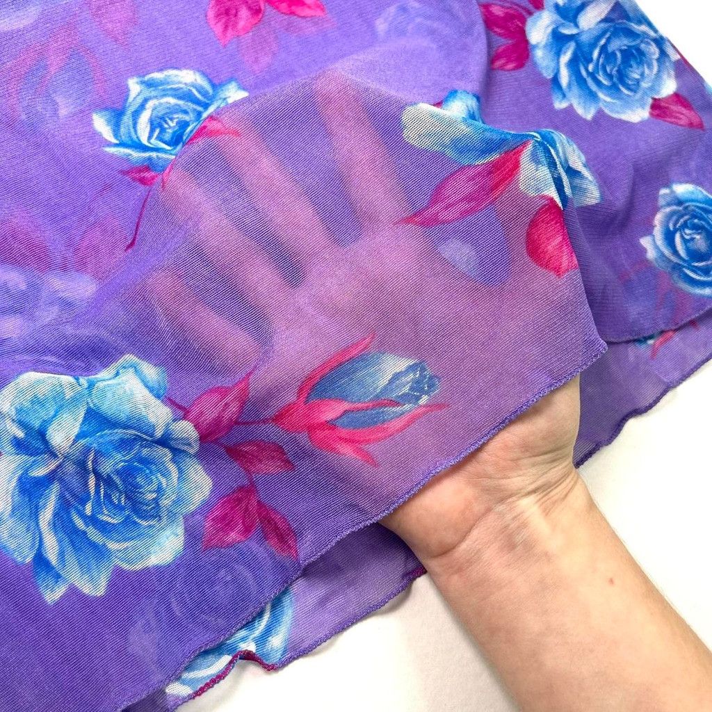 Dolce & Gabbana y2k D&G purple floral mesh short sleeve top Size S / US 4 / IT 40 - 5 Thumbnail
